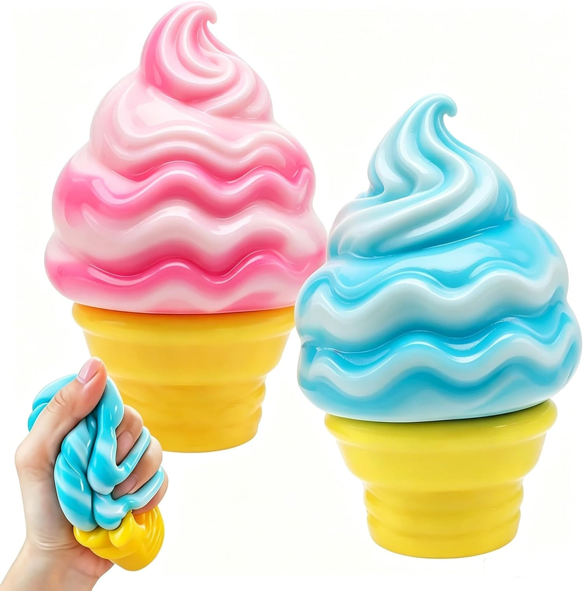 2 Pack Ice Cream Cone Squishy Slow Rise Squeeze Toys