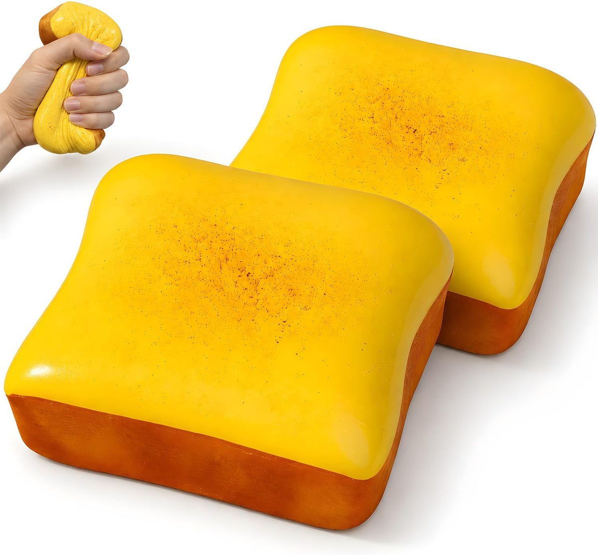 Palm Size Bread Squishy - Pocket Toast Squeeze Fidget
