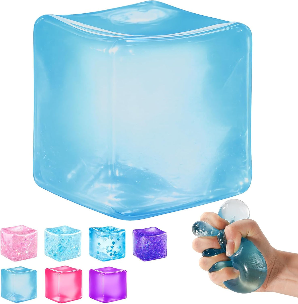 Jumbo Ice Cube Squishy Stress Ball for Calm Hands