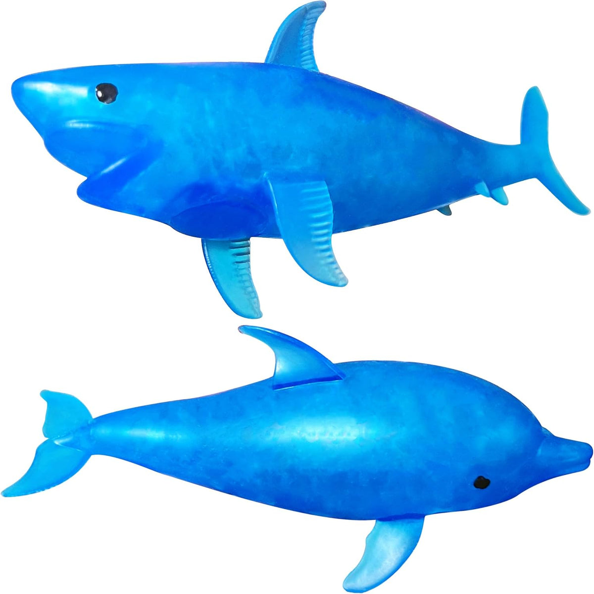 Shark Squishy Stress Ball Set with Squishy Dolphin