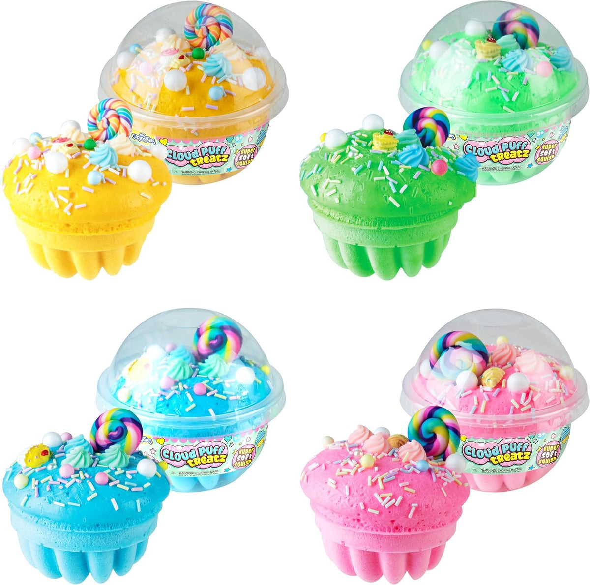 Cloud Puff Cupcake Squishy 4 Pack, Jumbo Slow Rising Squishies