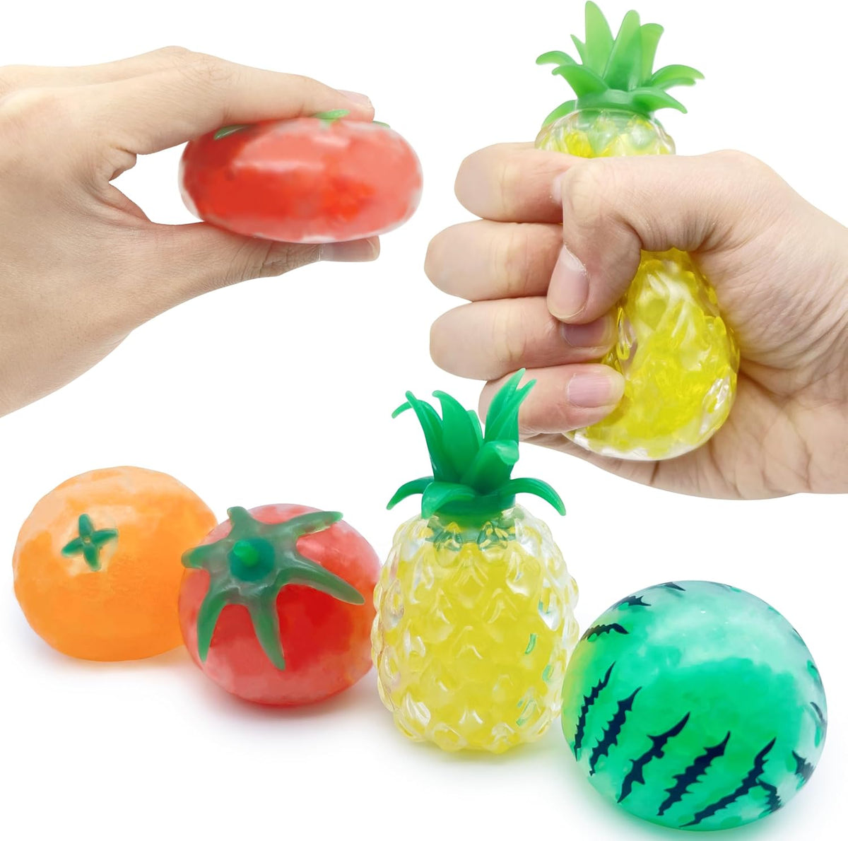 Mini Orange Squishy 4 Pack Squeeze Fruit Fidget Toys