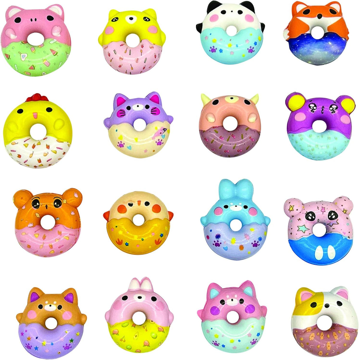 Slow Rising Donut Squishy Critters, Big Bag of 32