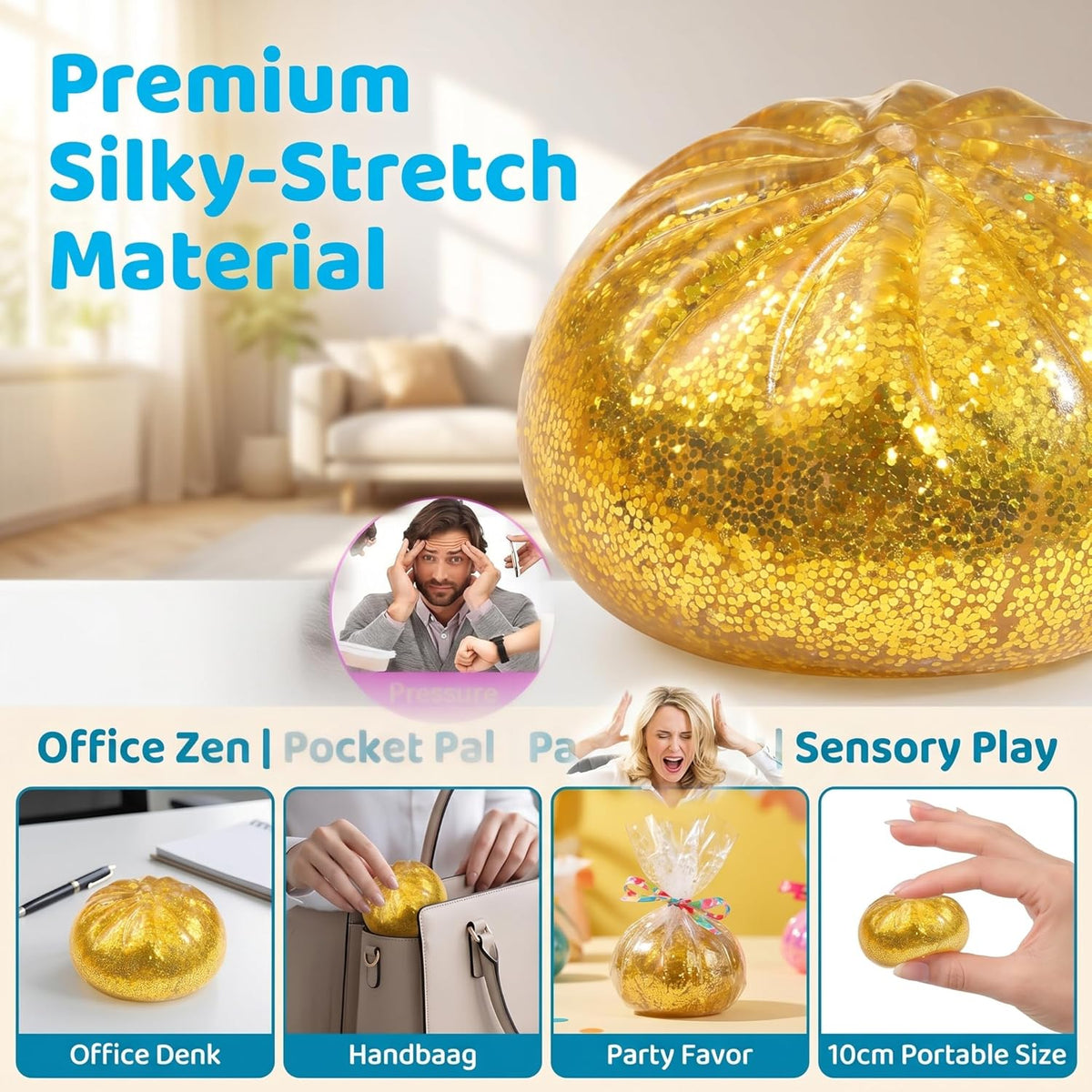 Squishy dumpling stress relief fidget for kids and adults