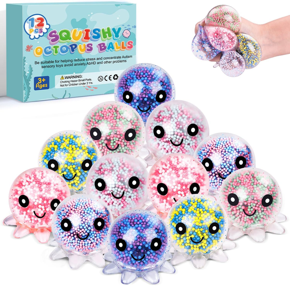Ocean Octopus Mesh Squishy Stress Ball 12-Pack