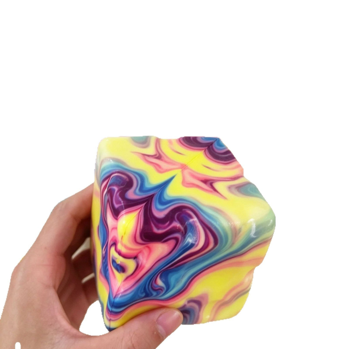 Cheese Block Squishy — Slow-Rising Marble Swirl Squishy Cube Stress Toy—random 1 pcs