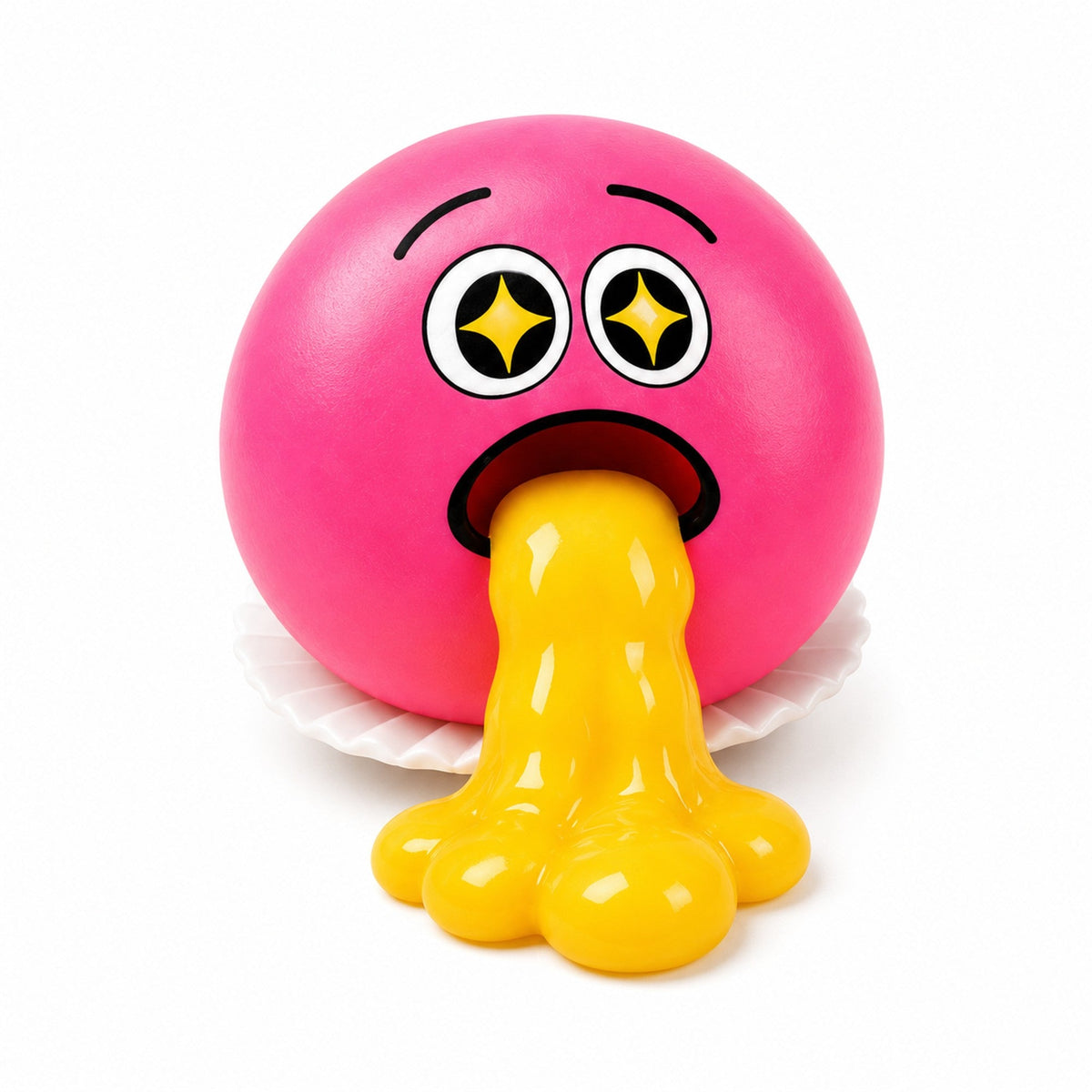 Vomiting Egg Squishy — Funny Squeeze-and-Spit Gag Stress Toy