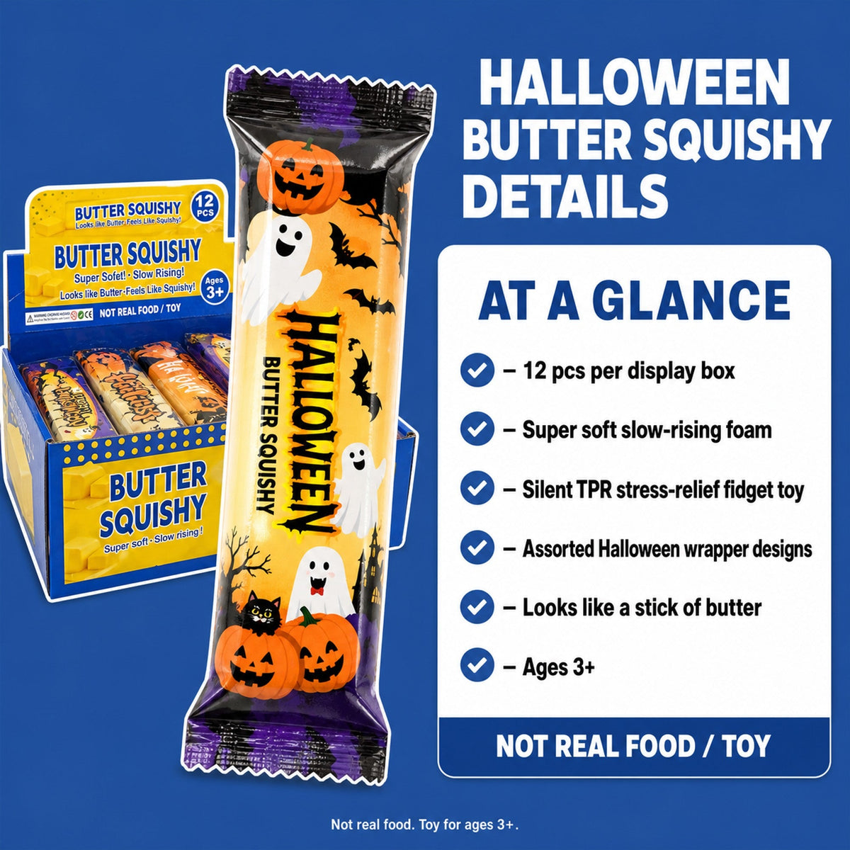 Halloween butter squishy 12-pack specifications
