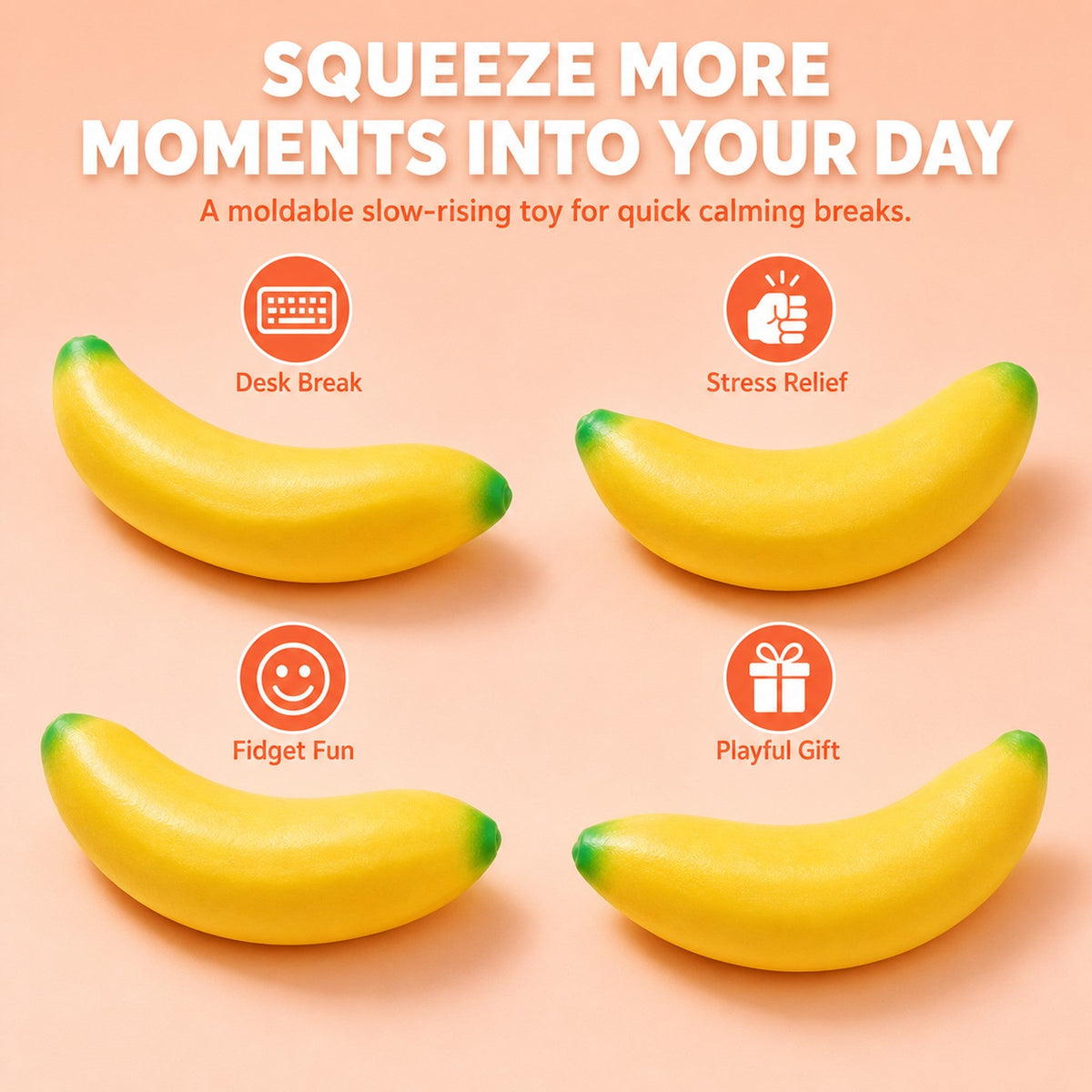 Giant Banana Squishy – as an everyday desk stress-relief fidget