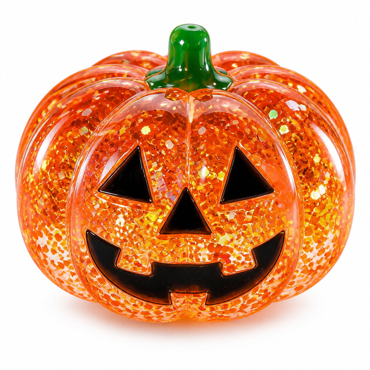 Pumpkin Squishy — Halloween Glitter Jack-o'-Lantern Slow-Rising Stress Toy