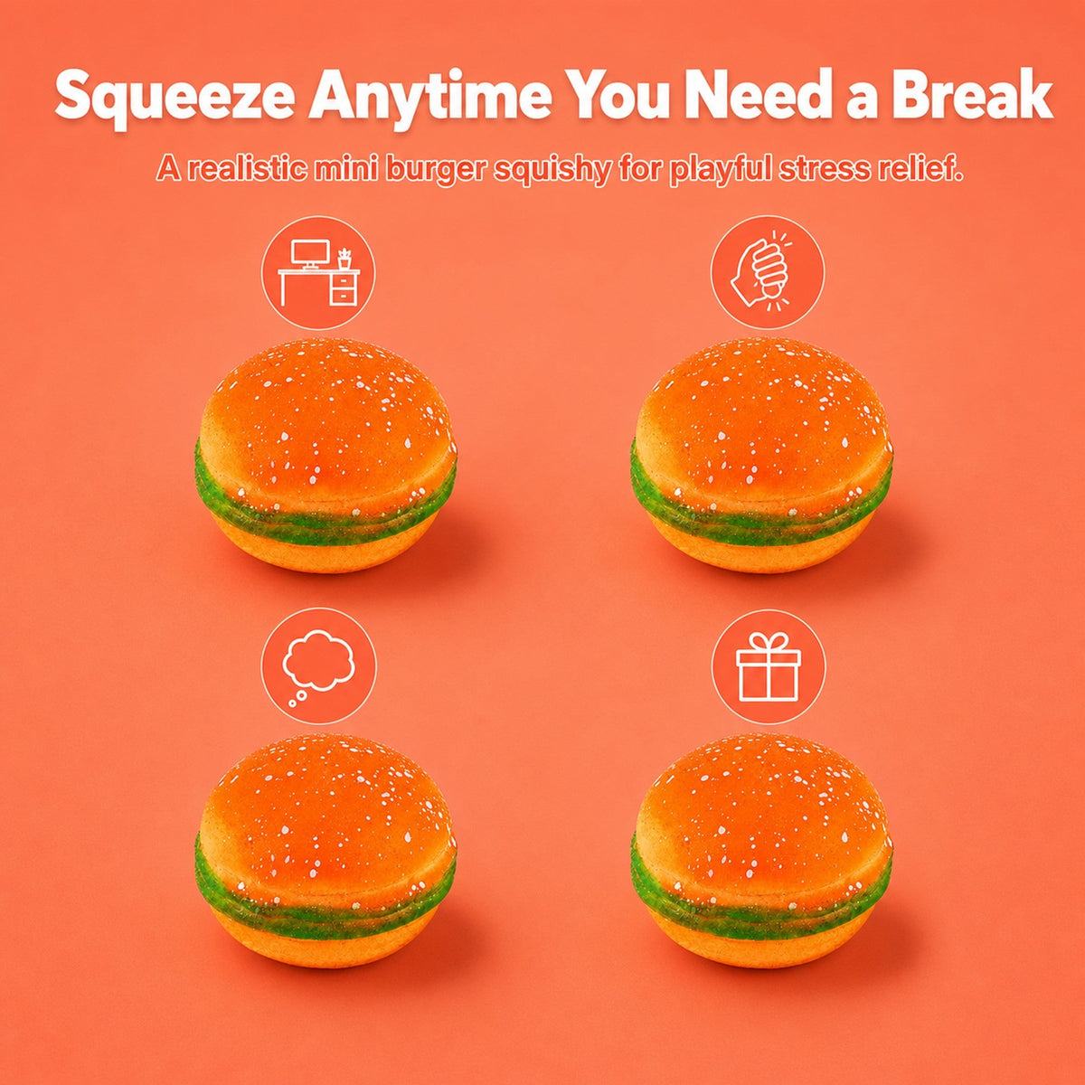 Burger Squishy – as an everyday desk stress-relief fidget
