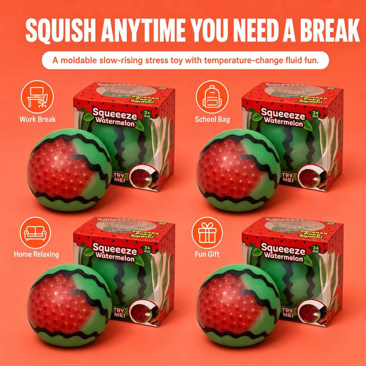 Watermelon Squishy – as an everyday desk stress-relief fidget