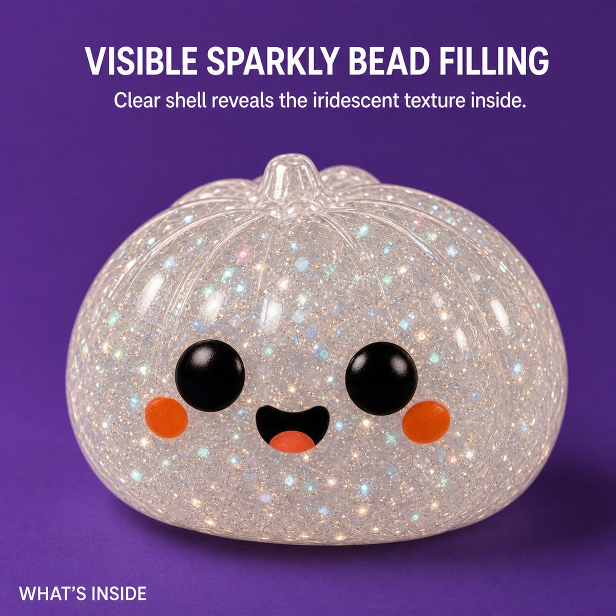 Clear ghost squishy bead-filled inside