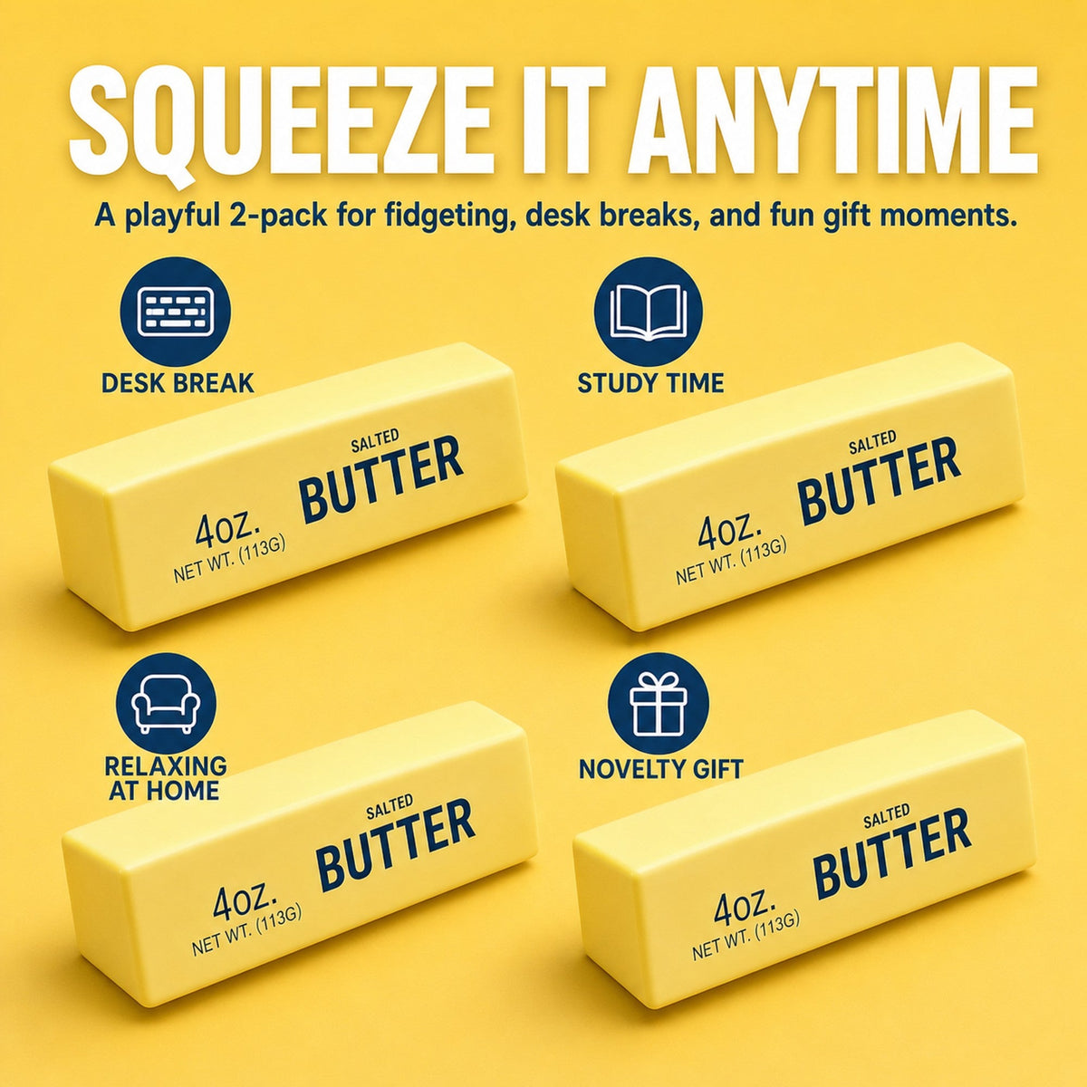 Butter squishy in use on desk lifestyle