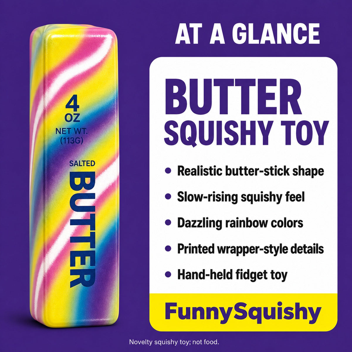 Butter squishy at-a-glance specs card