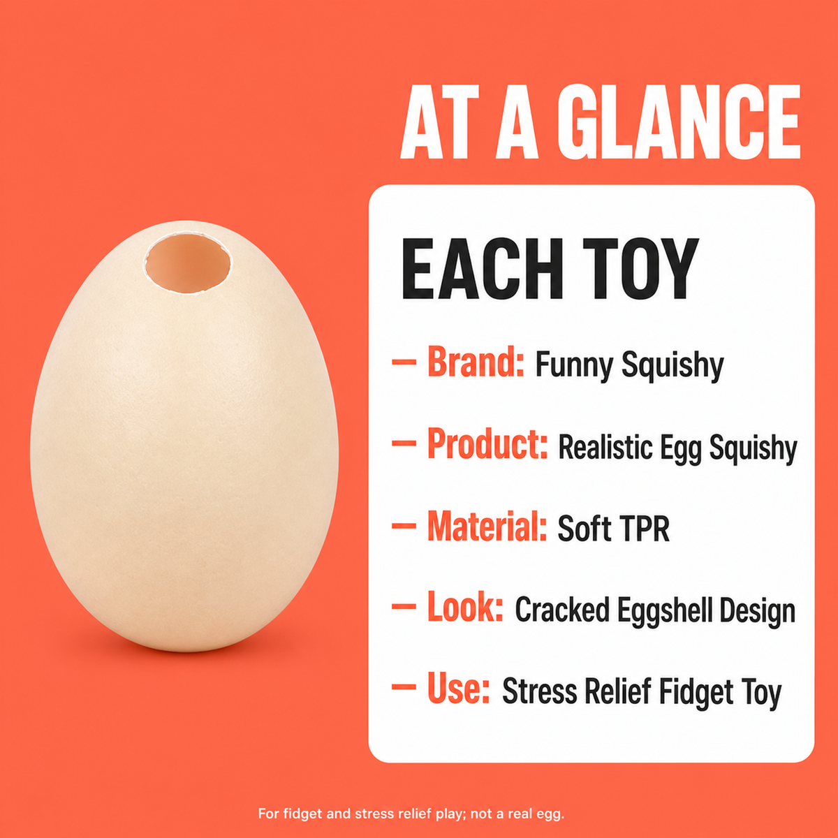 Egg Squishy – size and material specifications