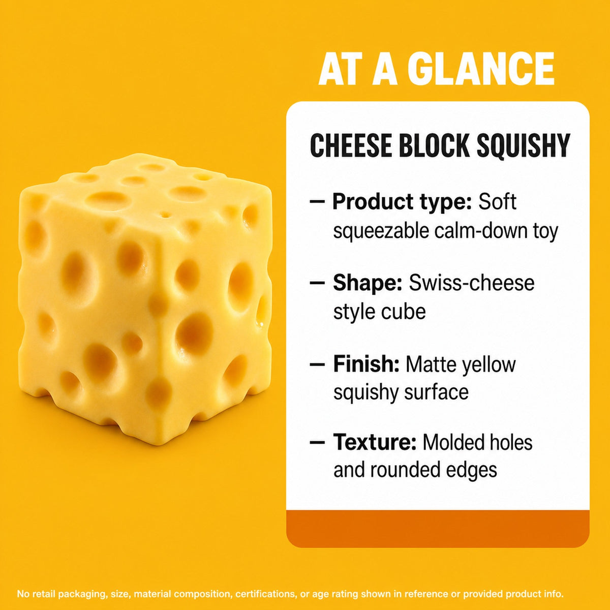 Cheese Block Squishy spec