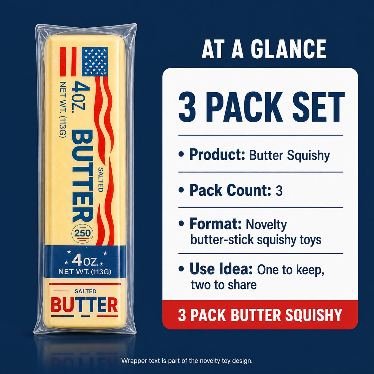 3 Pack Butter Squishy spec
