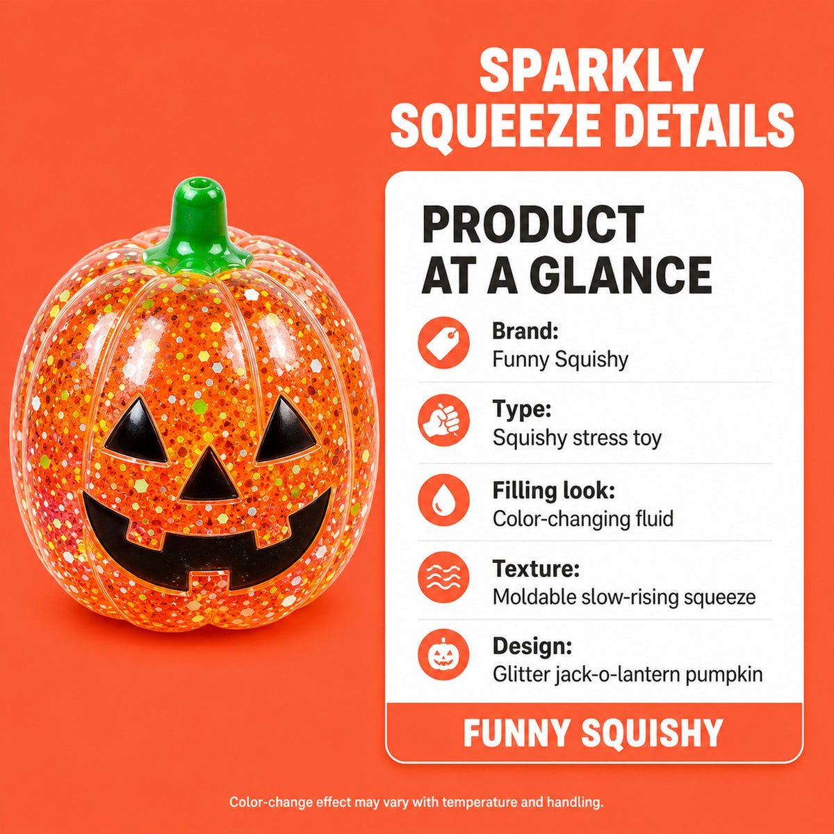 Pumpkin Squishy – size and material specifications