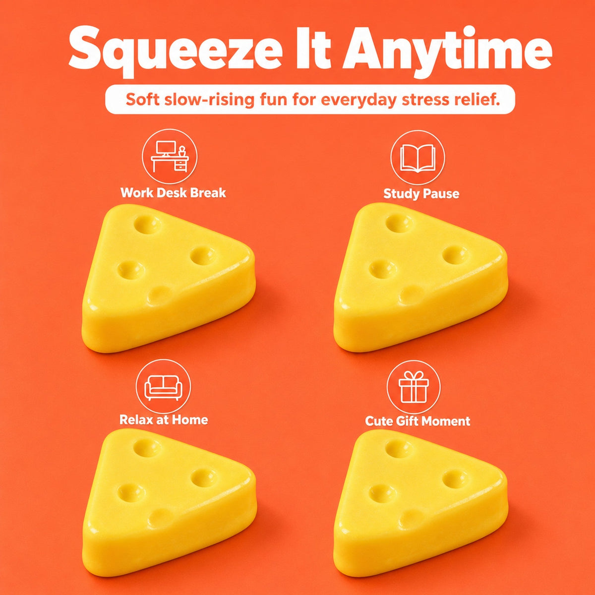 Pizza Cheese Squishy – as an everyday desk stress-relief fidget