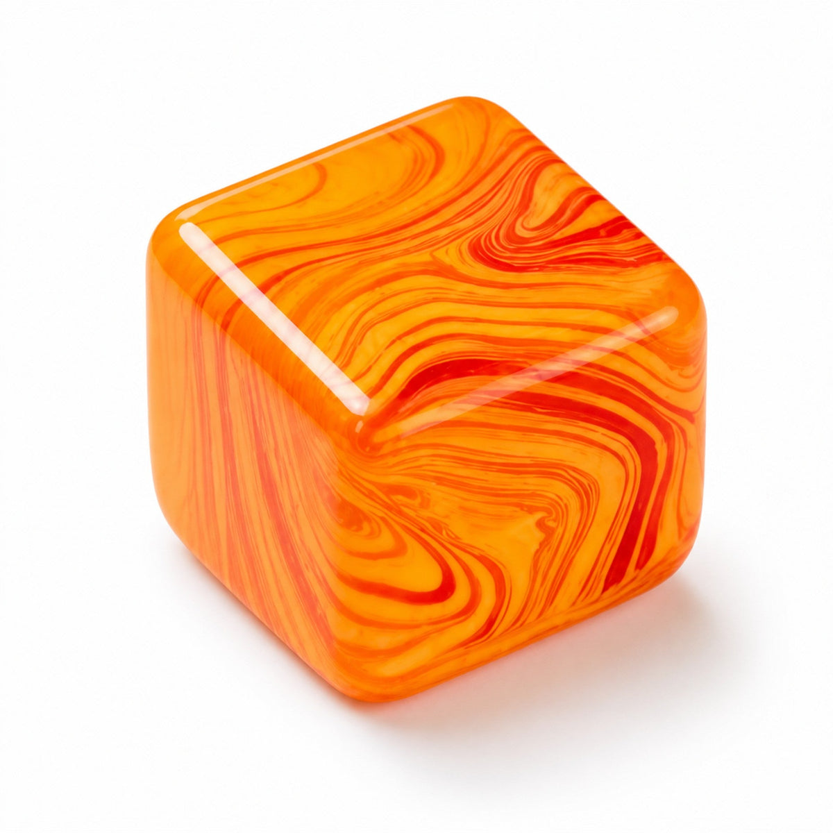 Fluid Swirl Cube Squishy — Glitter-Filled Slow-Rising Stress Block