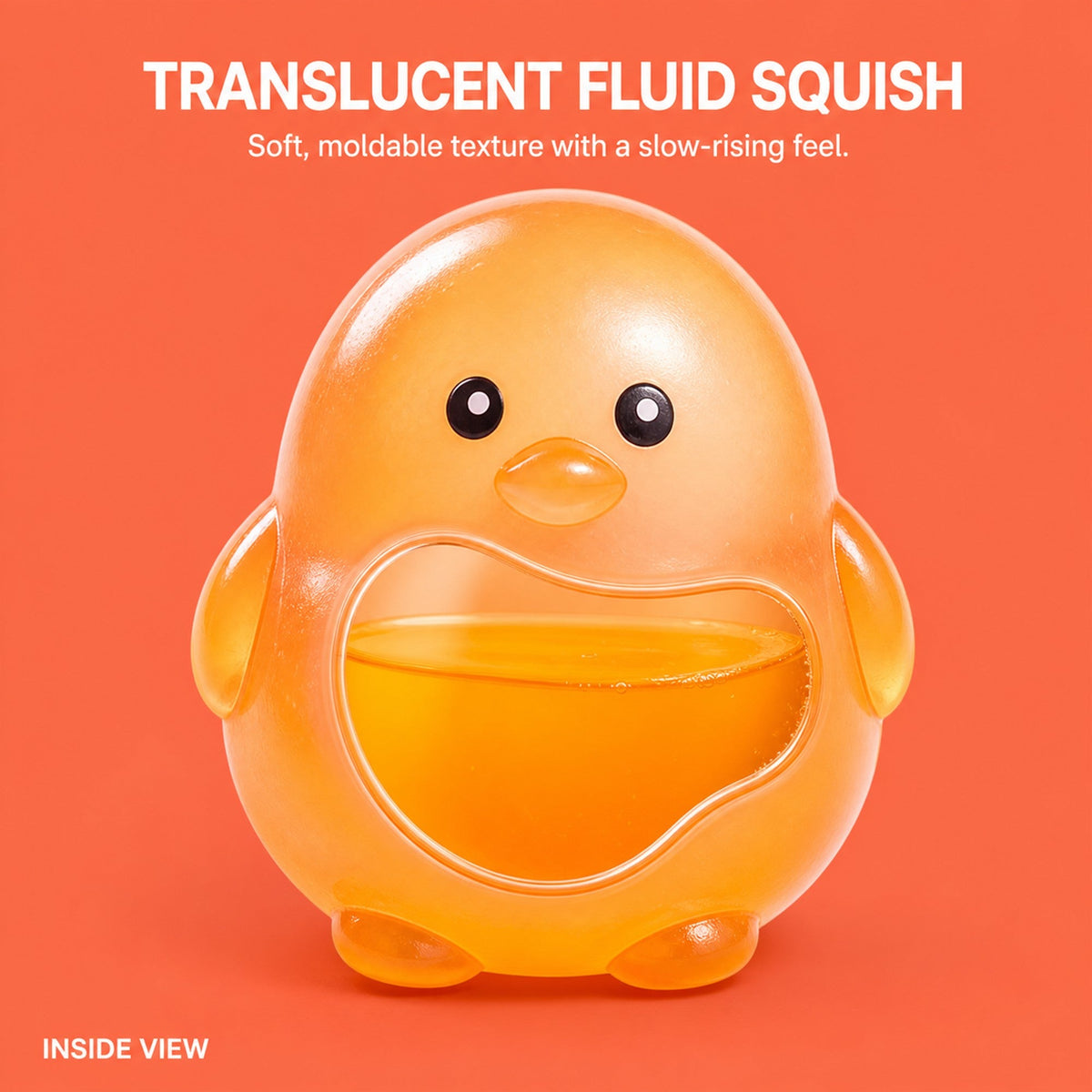 Chick Squishy Ball – soft slow-rising texture shown close-up