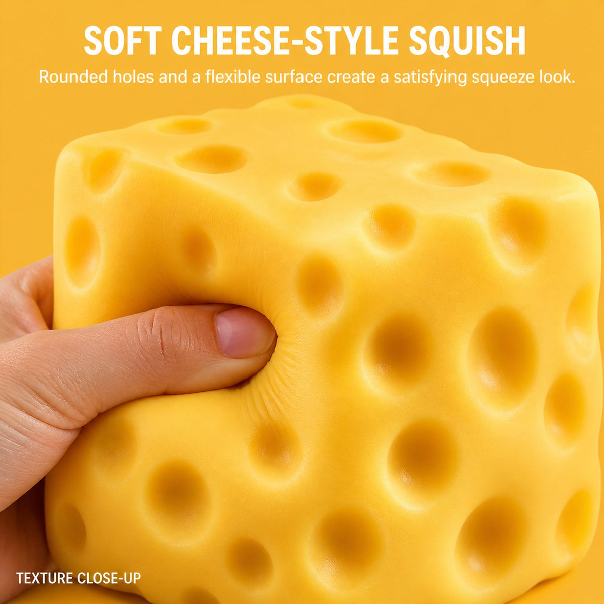 Jumbo Cheese Squishy, Big Two-Hand Squee inside