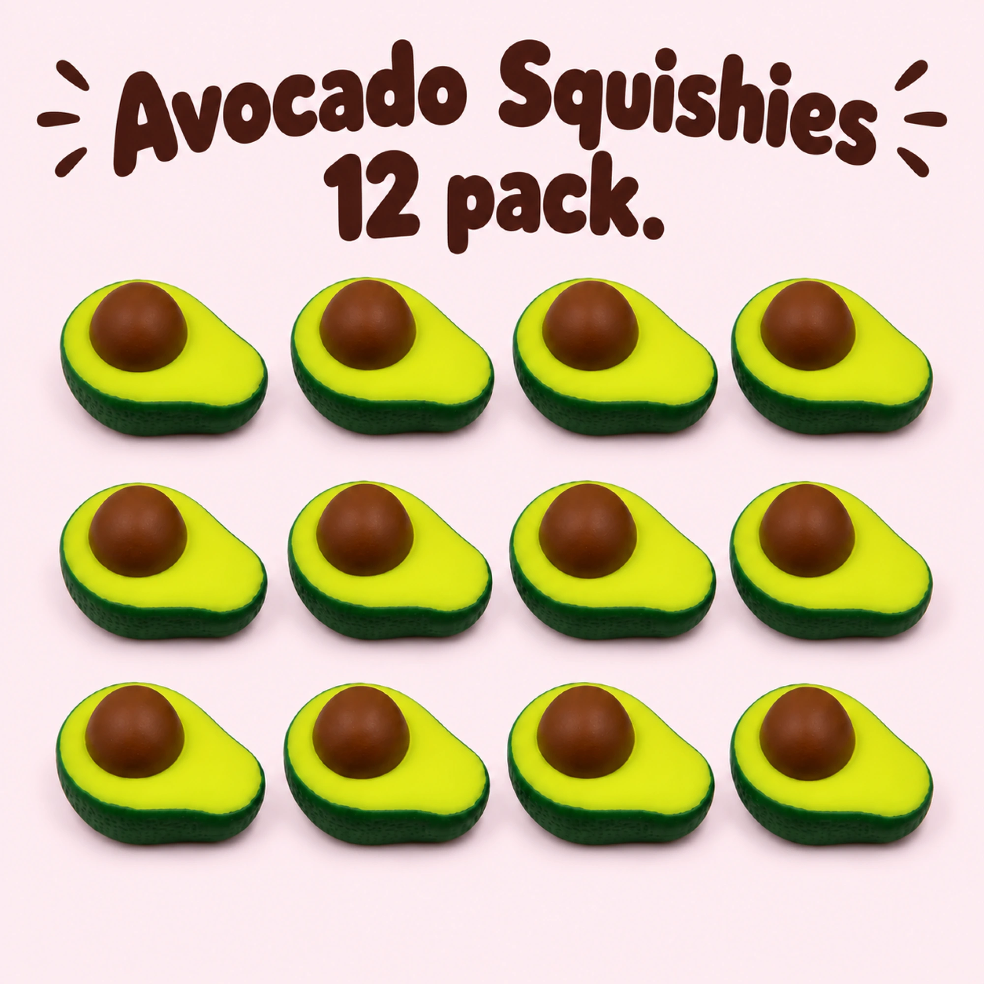 12 Pack Avocado Squishy Mochi Stress Balls Party Favors — pack