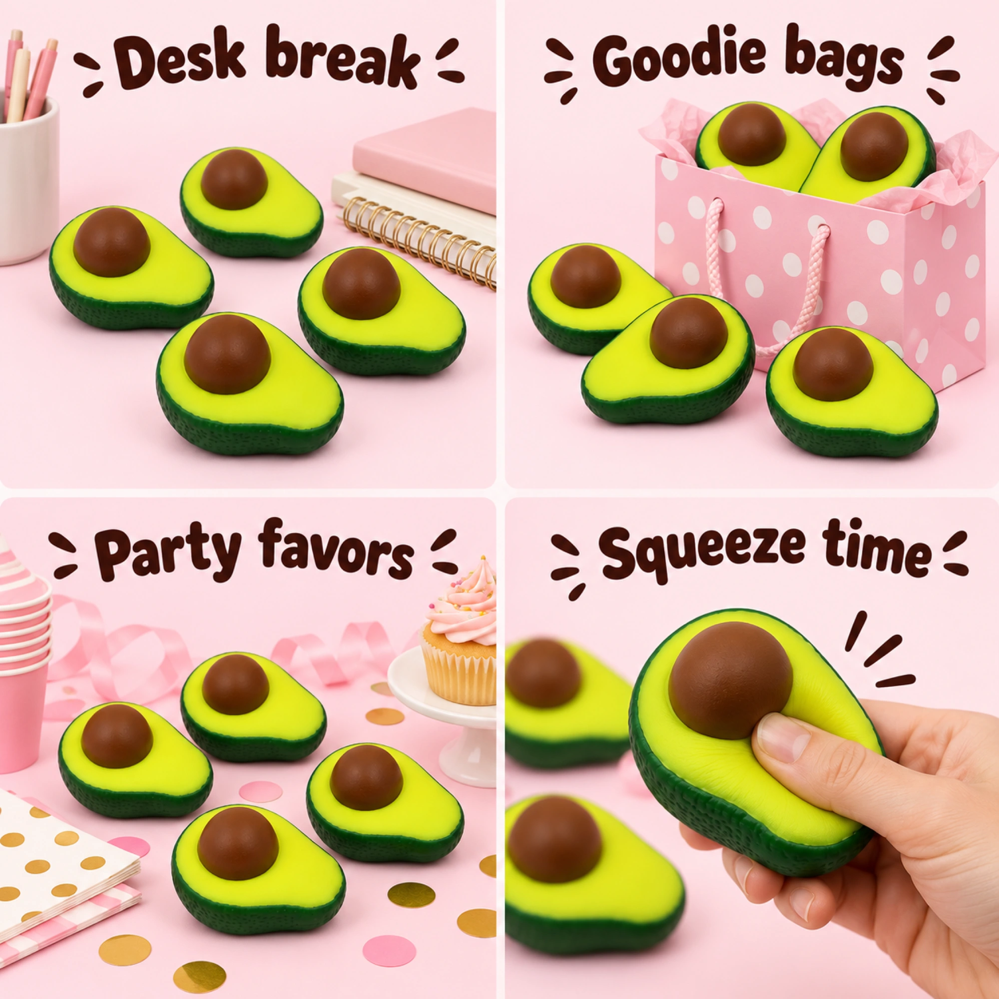 12 Pack Avocado Squishy Mochi Stress Balls Party Favors — lifestyle