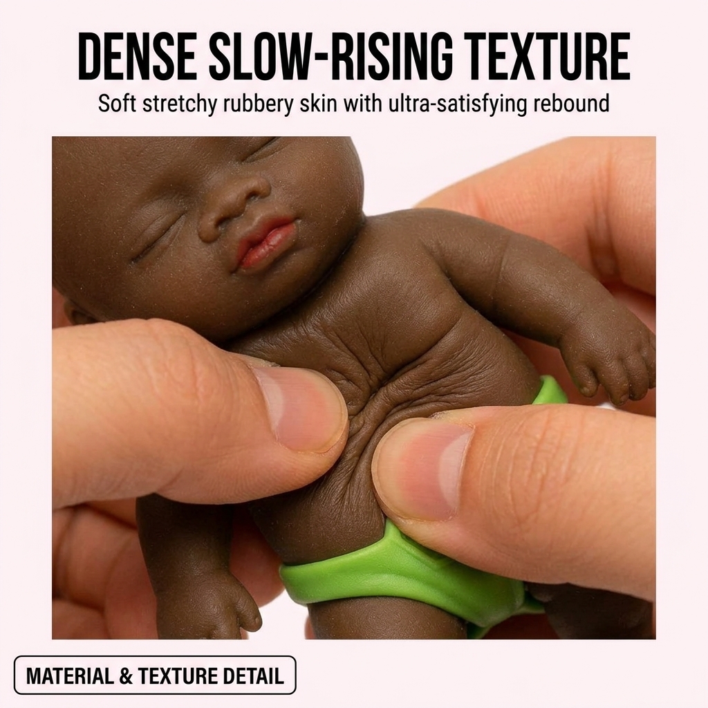 Baby Doll Squishy – dense slow-rising rubbery texture detail