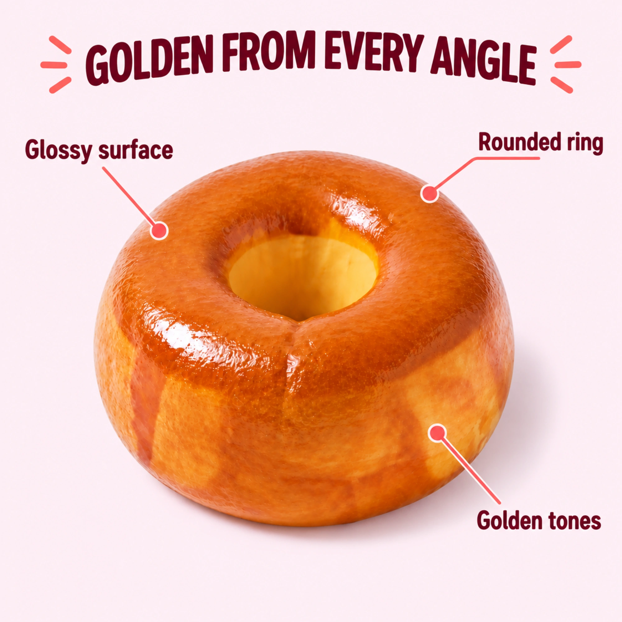 Bagel squishy — thick rounded ring and golden surface details