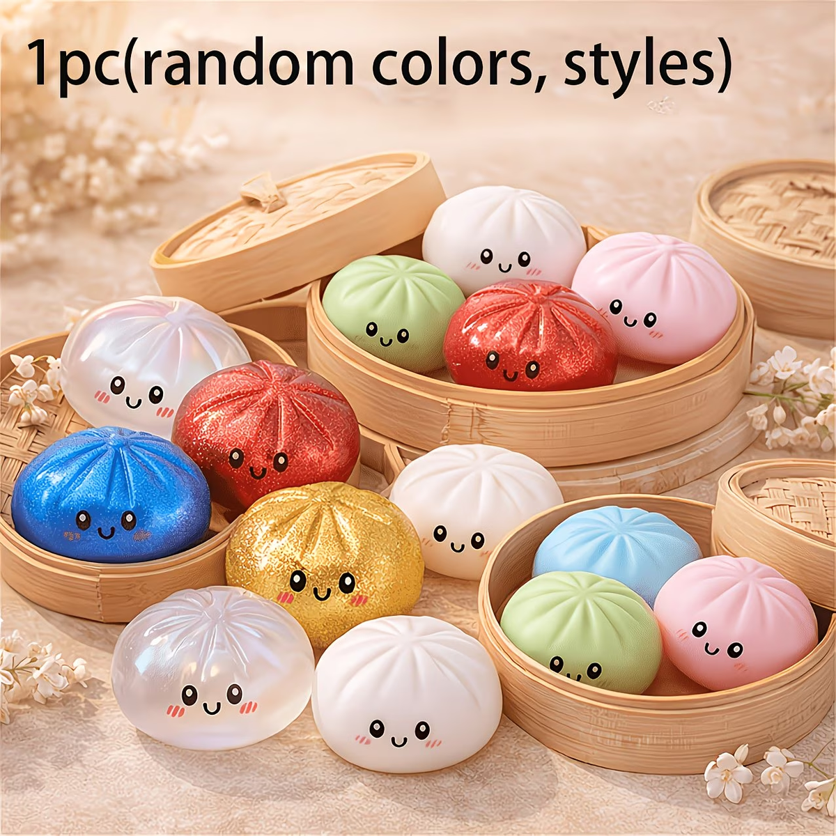 Baozi Squishy Stress Ball – Kawaii Dumpling Mochi Sensory Fidget Toy