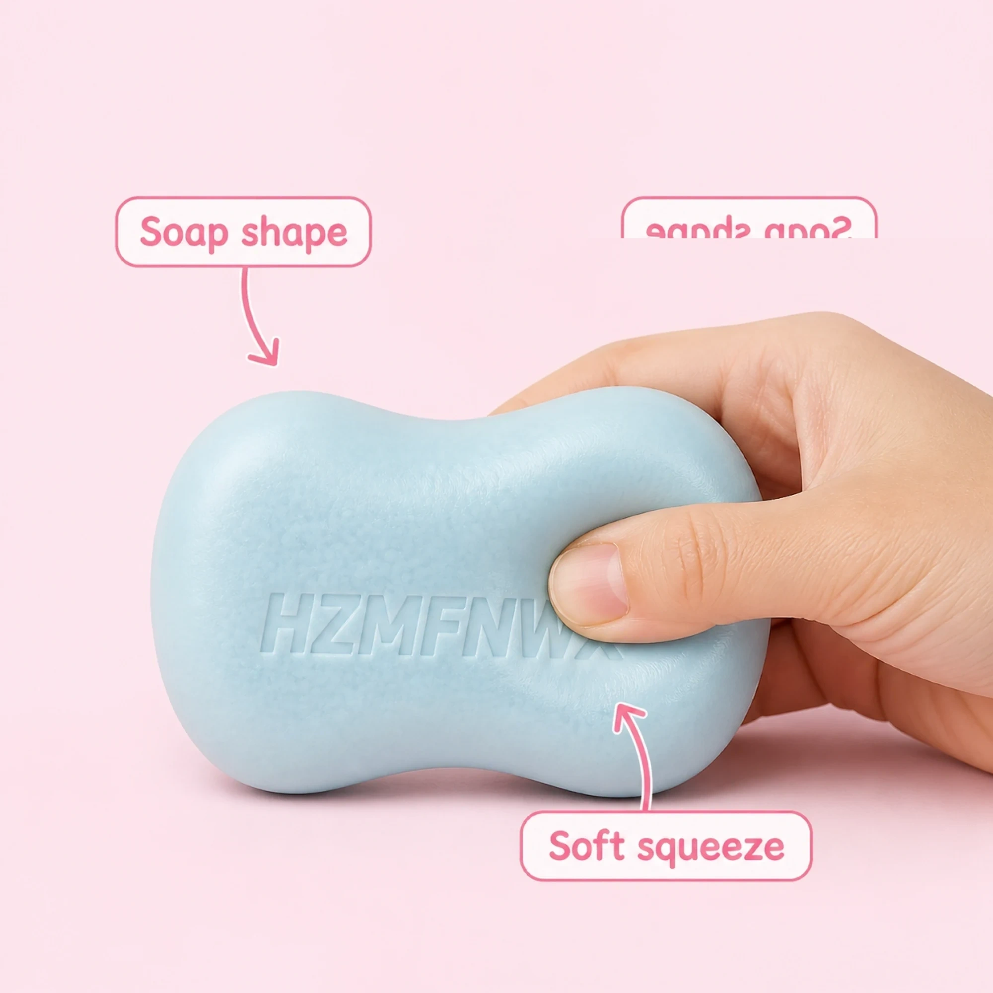 Blue Soap Squishy Crunchy ASMR Bead-Filled Squishy Toy — alternate view