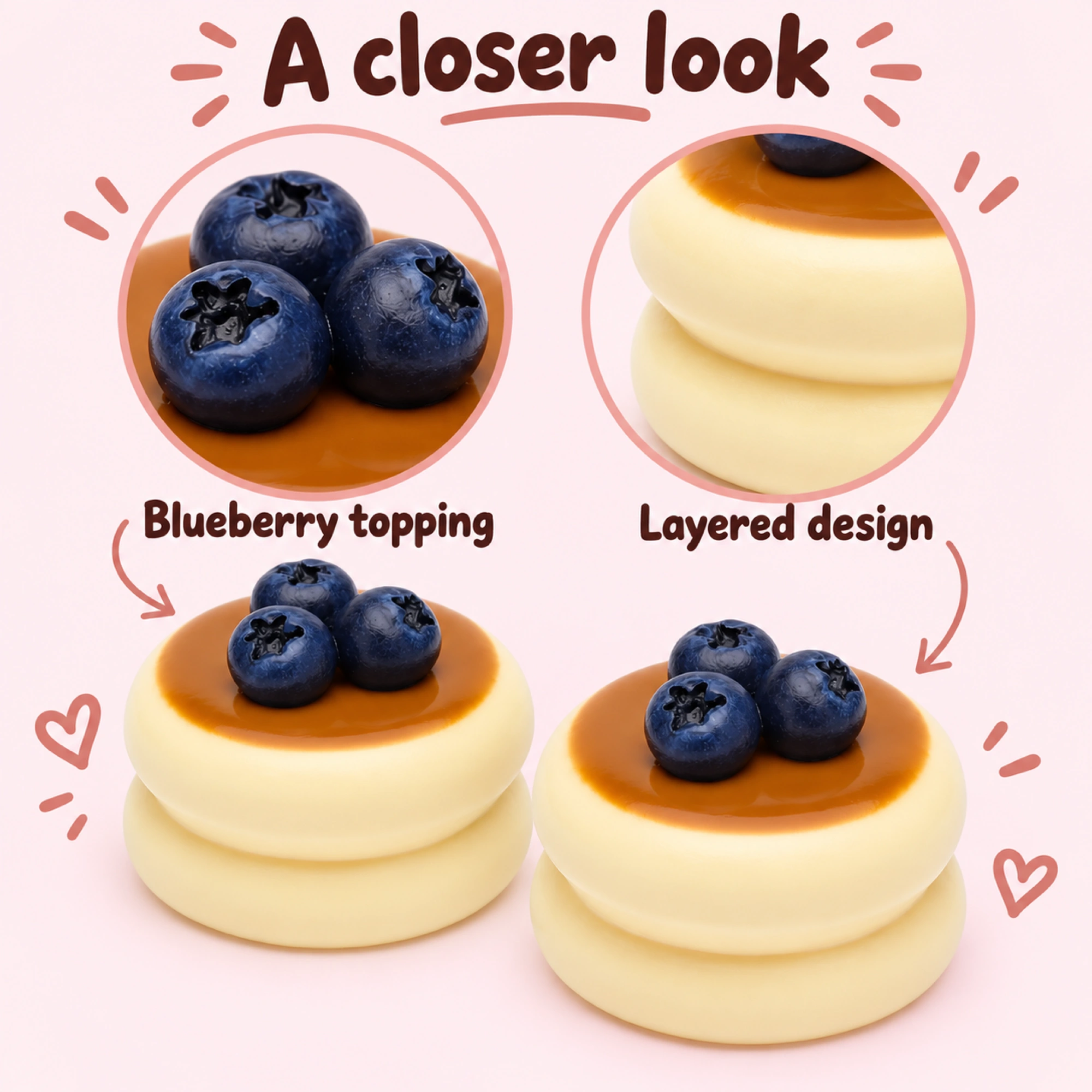 2 Pack Blueberry Squishy Souffle Slow Rebound Fidget Toys — details