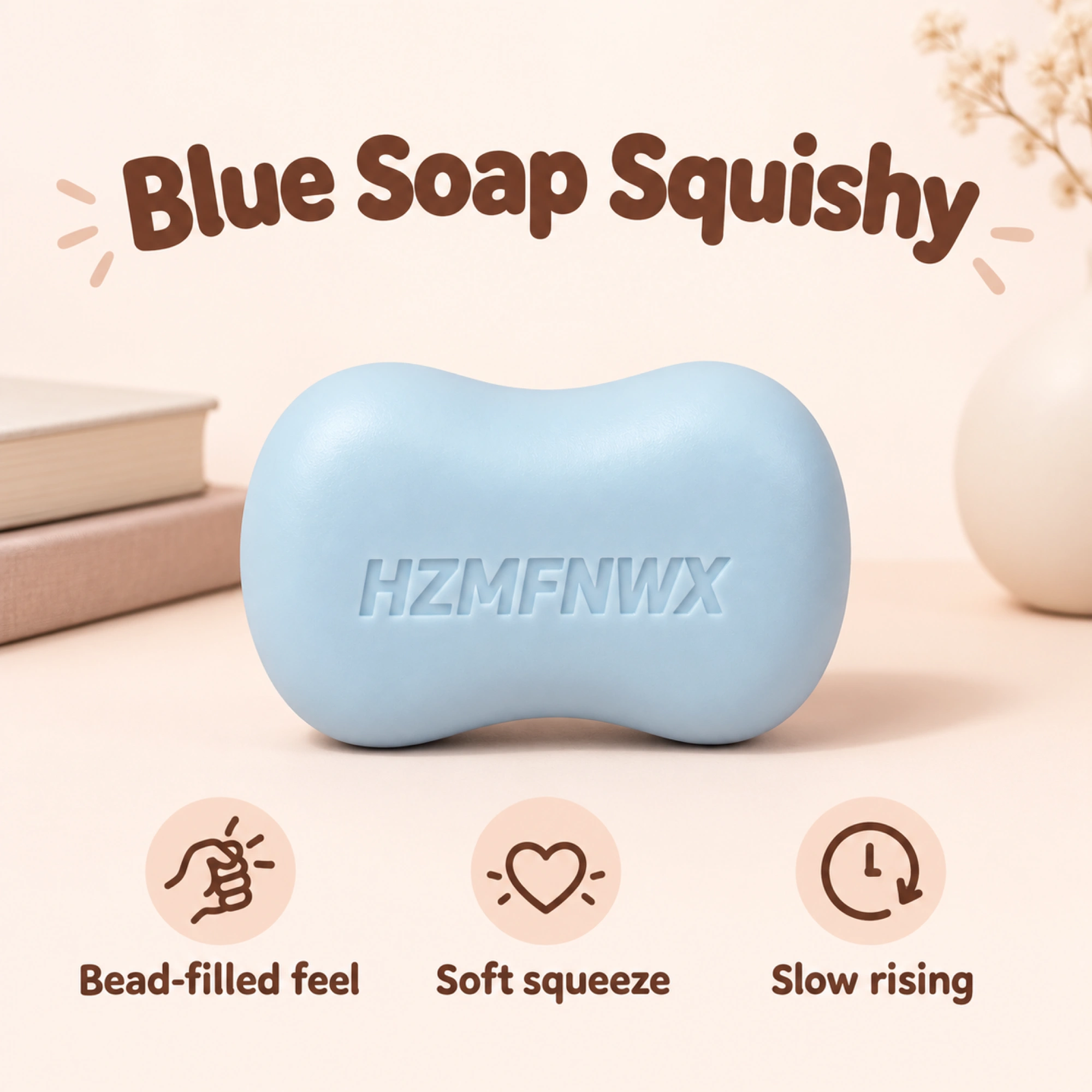 Blue Soap Squishy Crunchy ASMR Bead-Filled Squishy Toy — alternate view
