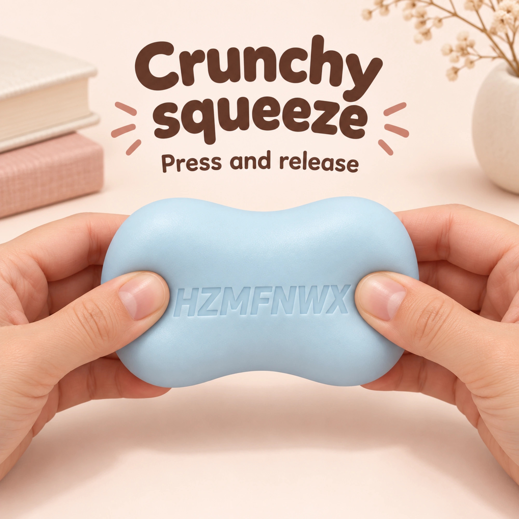 Blue Soap Squishy Crunchy ASMR Bead-Filled Squishy Toy — inside