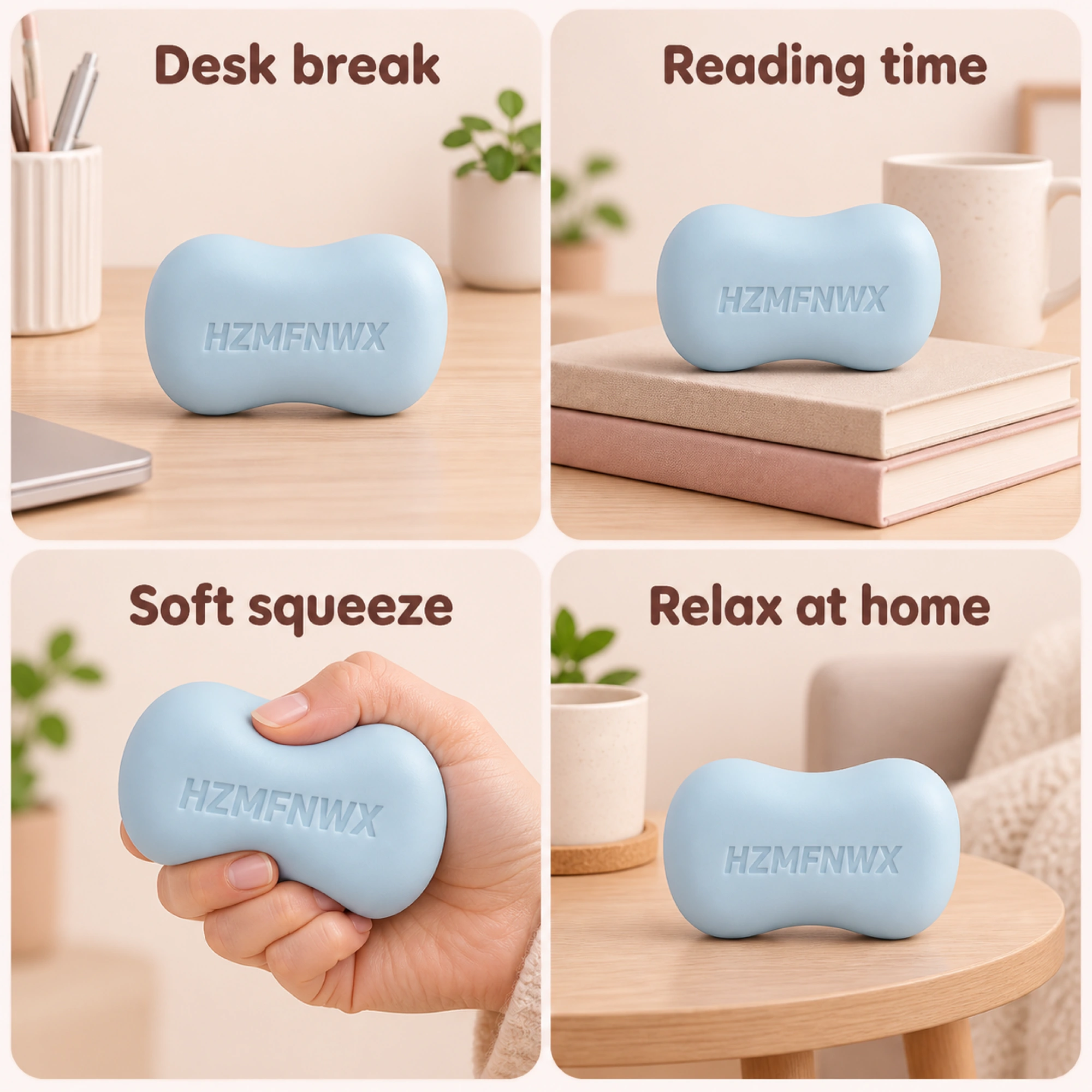 Blue Soap Squishy Crunchy ASMR Bead-Filled Squishy Toy — lifestyle