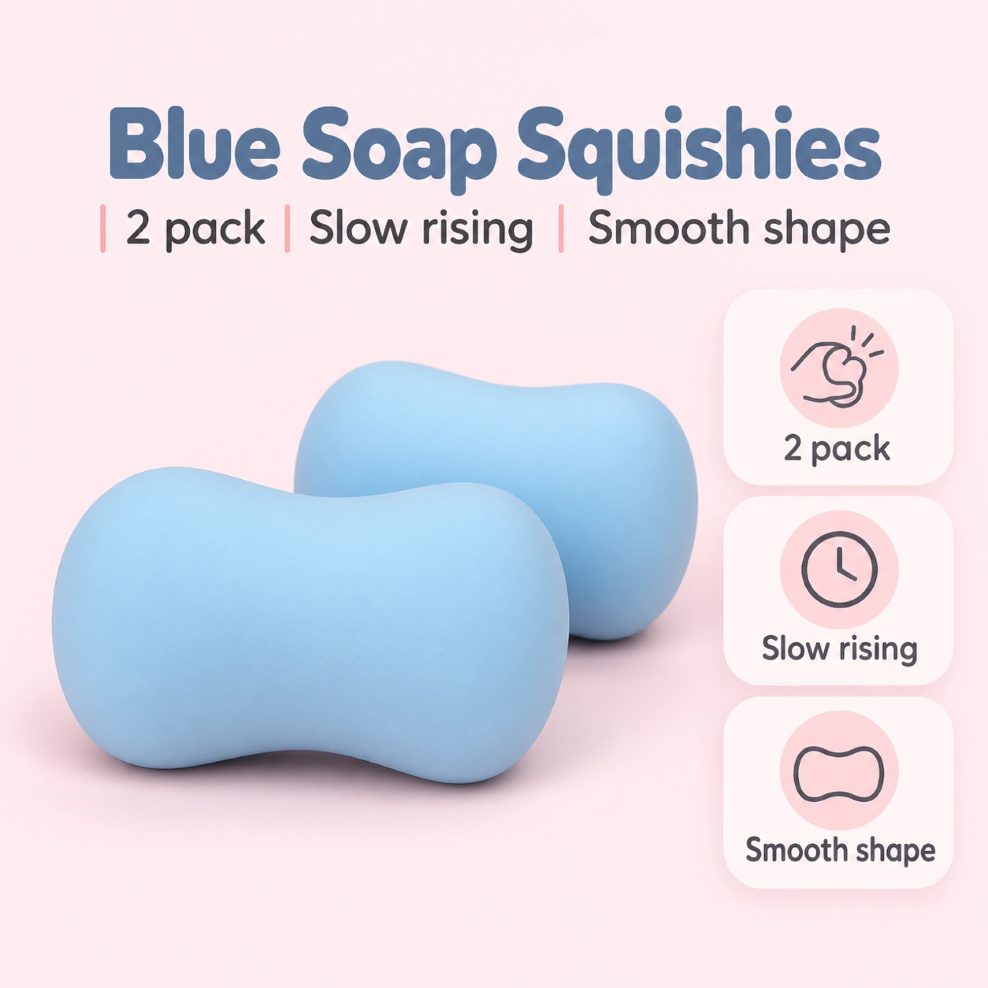 Blue Soap Squishy 2 Pack Slow Rising Squishy Stress Balls — spec