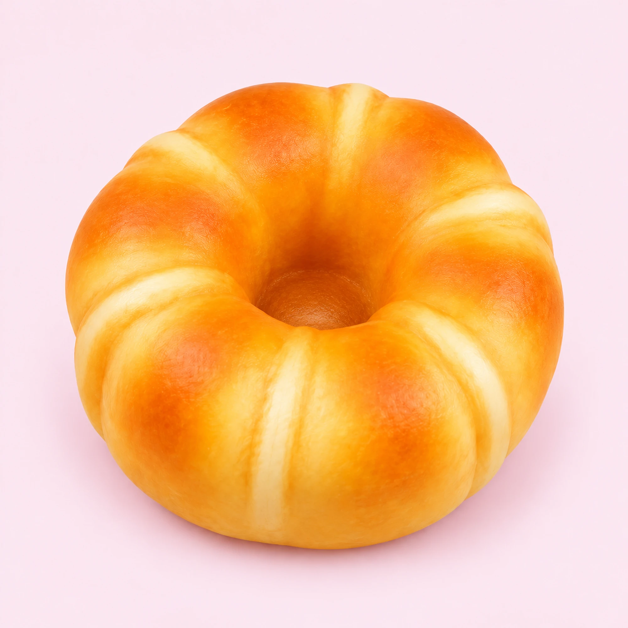 Honey Ring Bread Squishy — single toy on pale pink