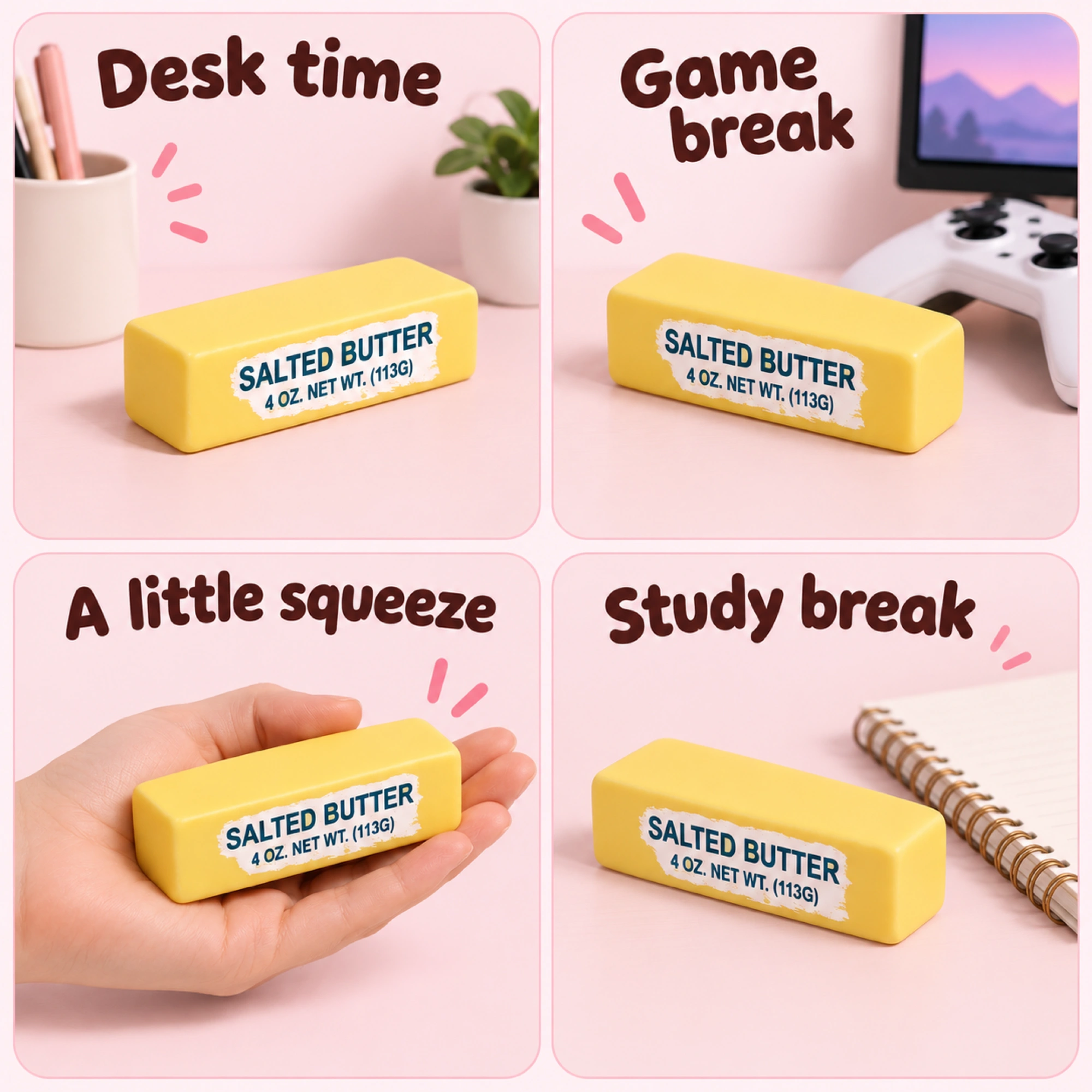 Soft Butter Squishy — Pillowy Slow-Rise Squeeze Toy — lifestyle