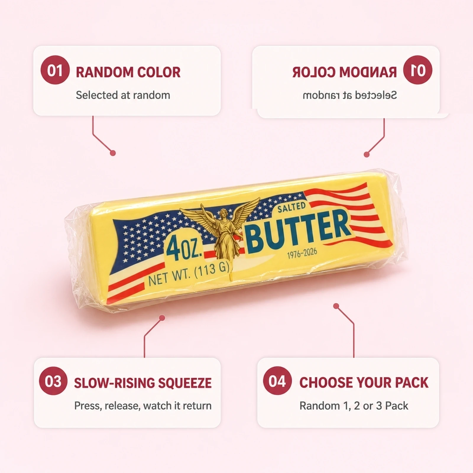 Butter Squishy — Random Color & Print, Same Butter-Stick Style — alternate view