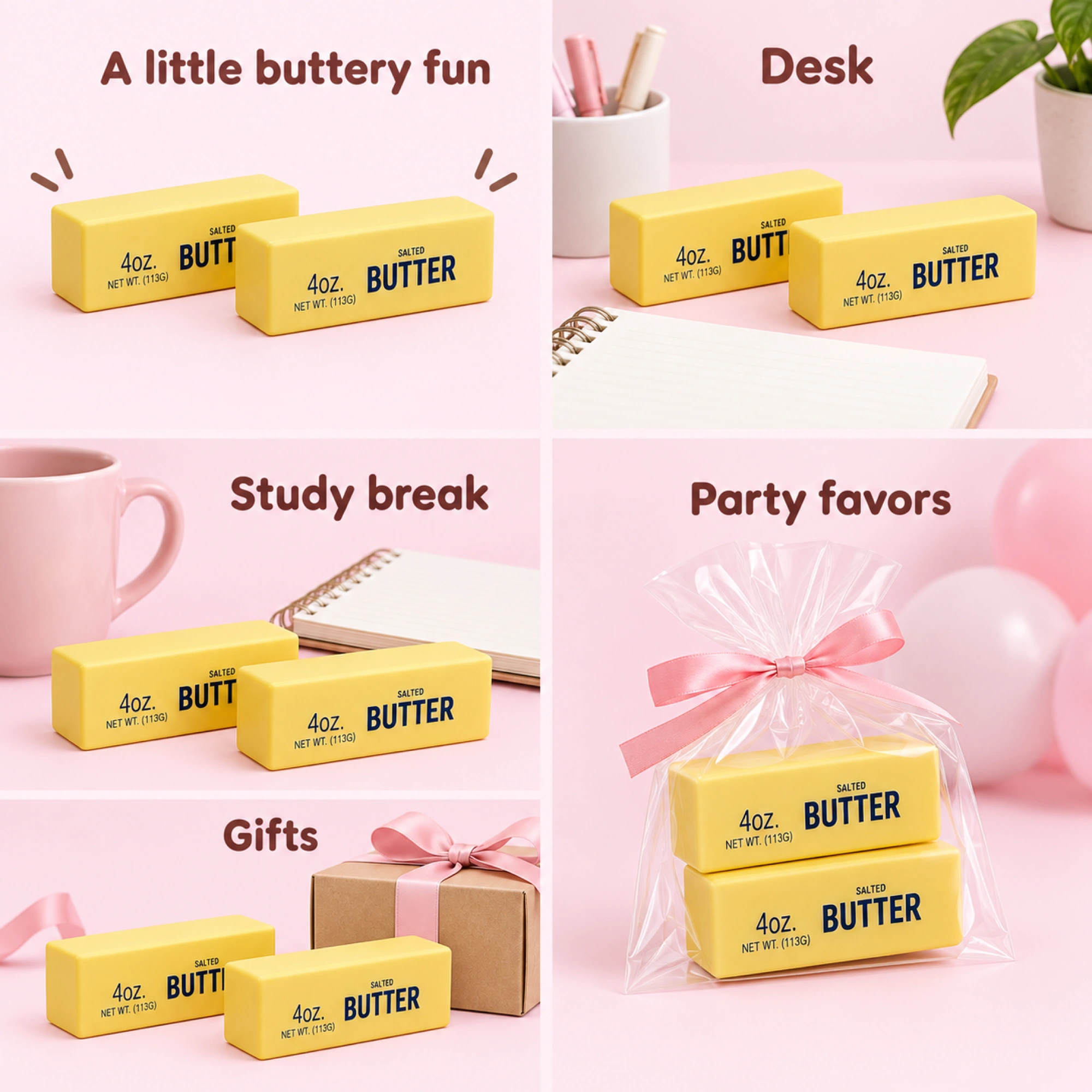 Butter Squishy Slow Rising Stress Toy – Salted Butter Stick (2-Pack) — lifestyle