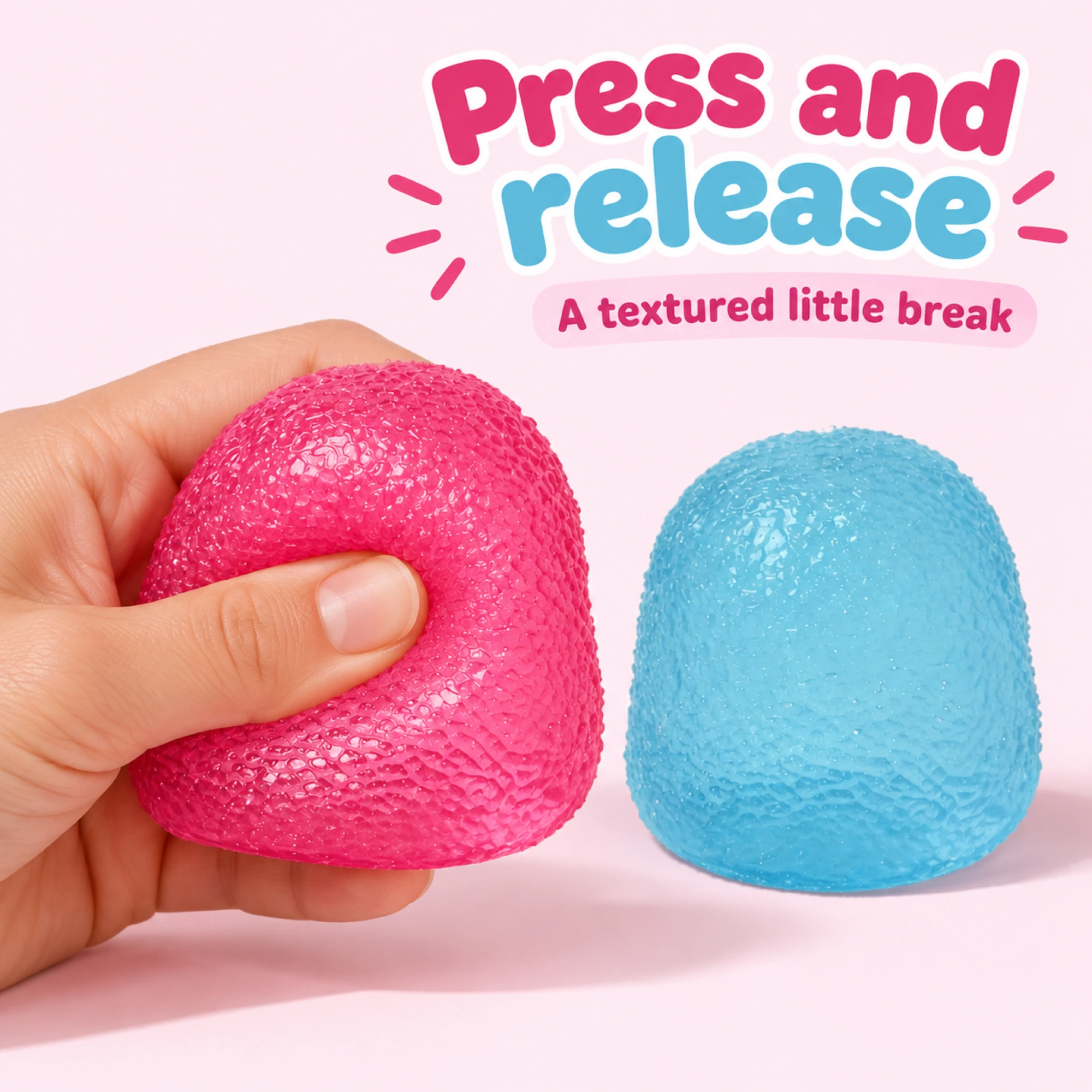 2 Pack Candy Squishy Textured Stress Balls for Kids — inside