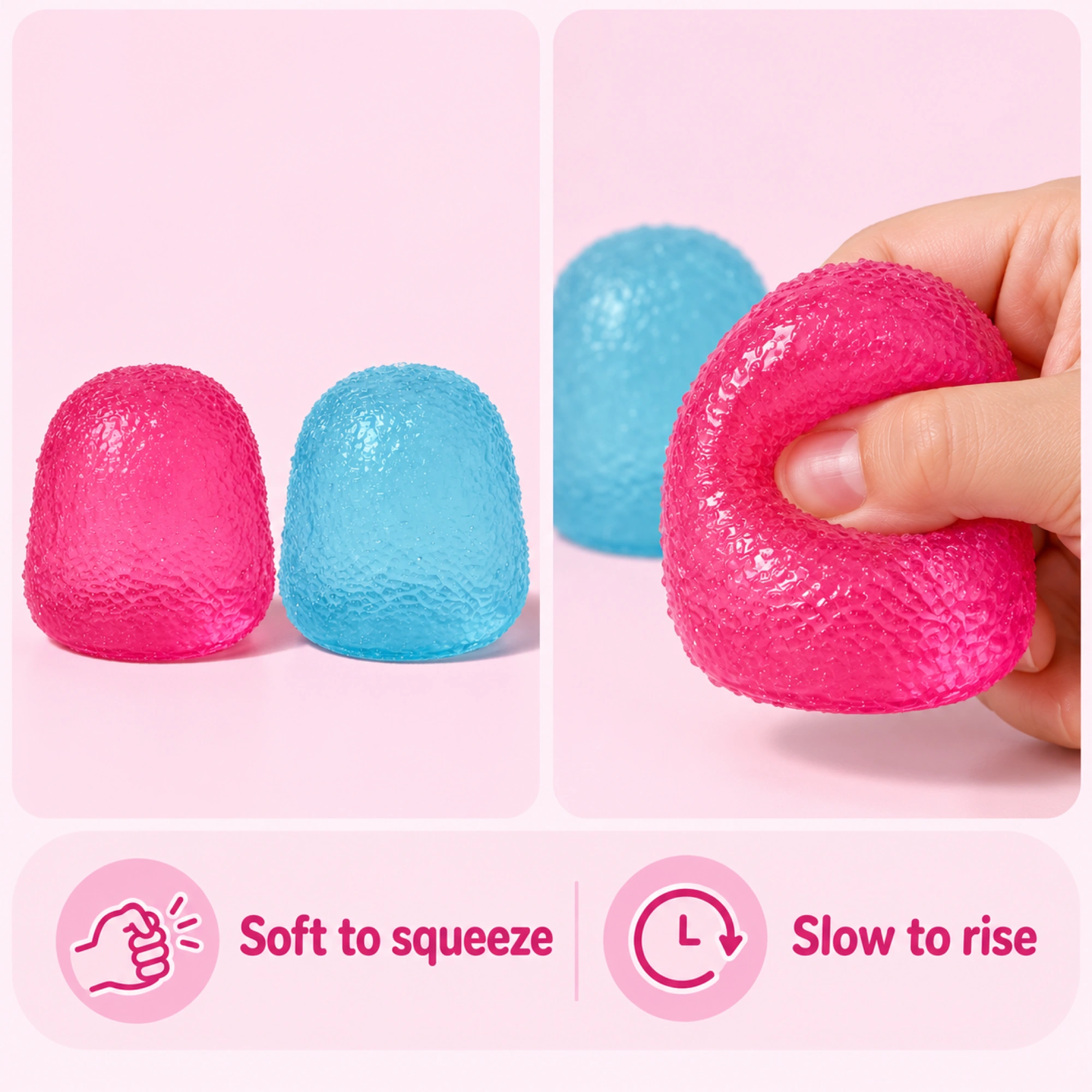 2 Pack Candy Squishy Textured Stress Balls for Kids — comparison