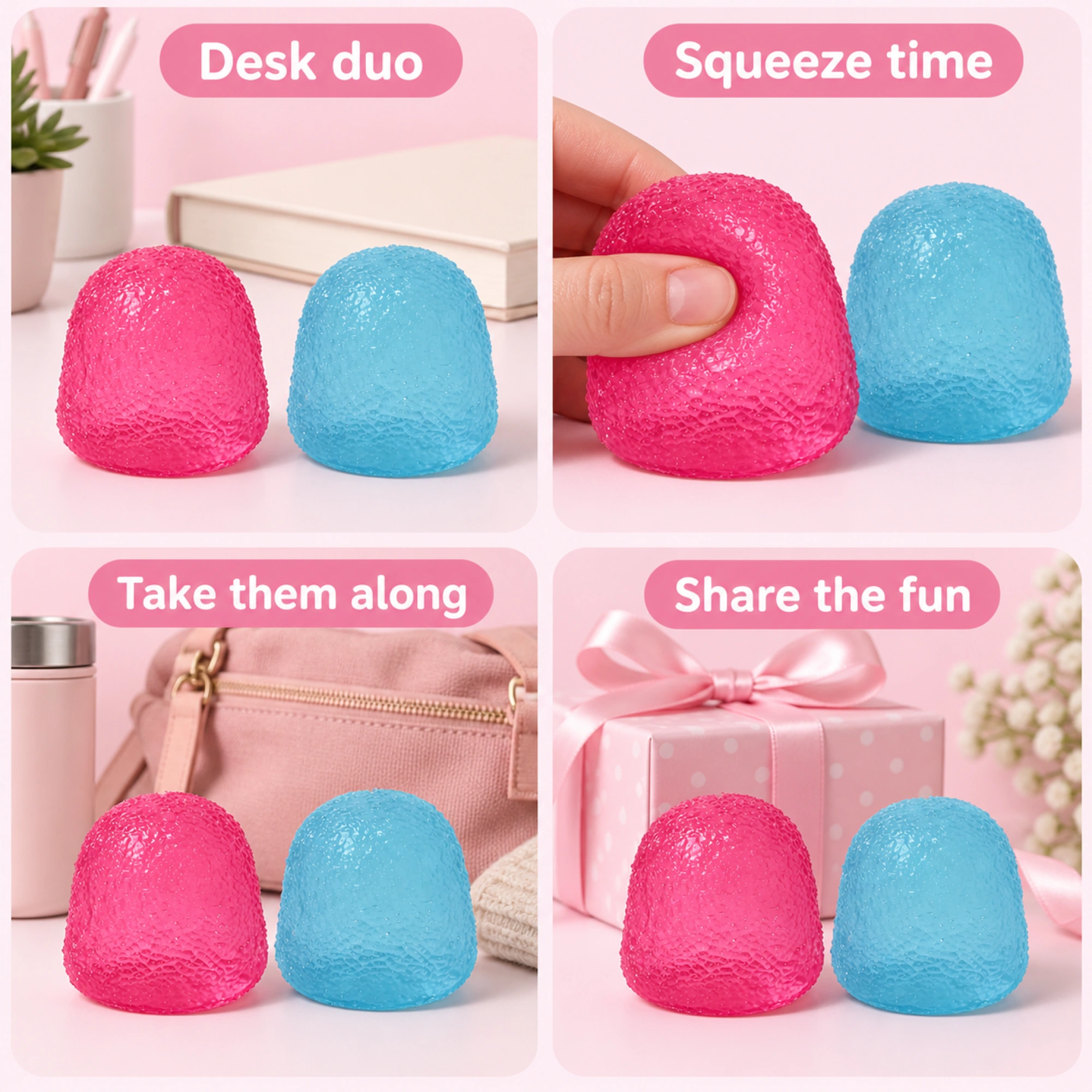 2 Pack Candy Squishy Textured Stress Balls for Kids — lifestyle