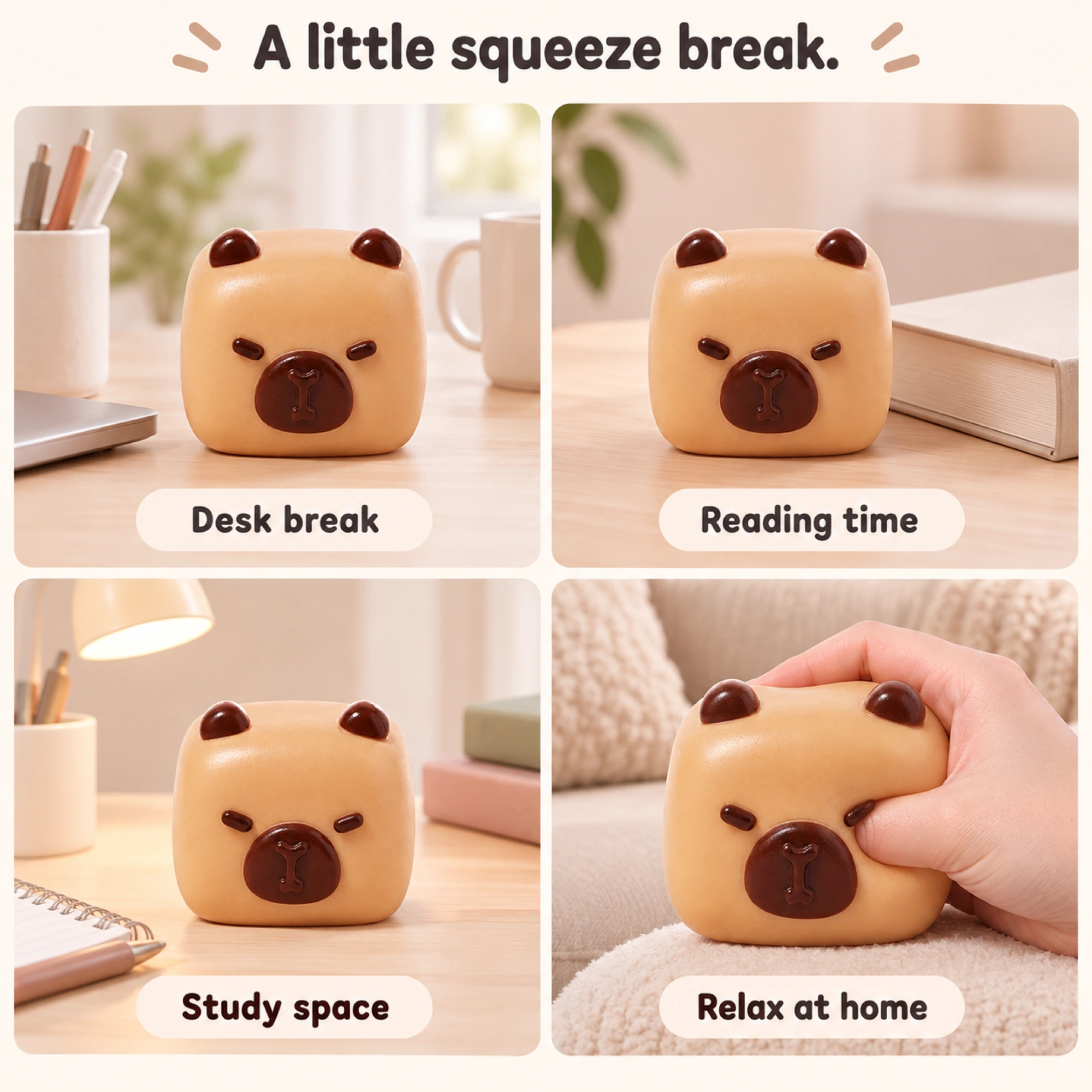 Capybara cube squishy — lifestyle