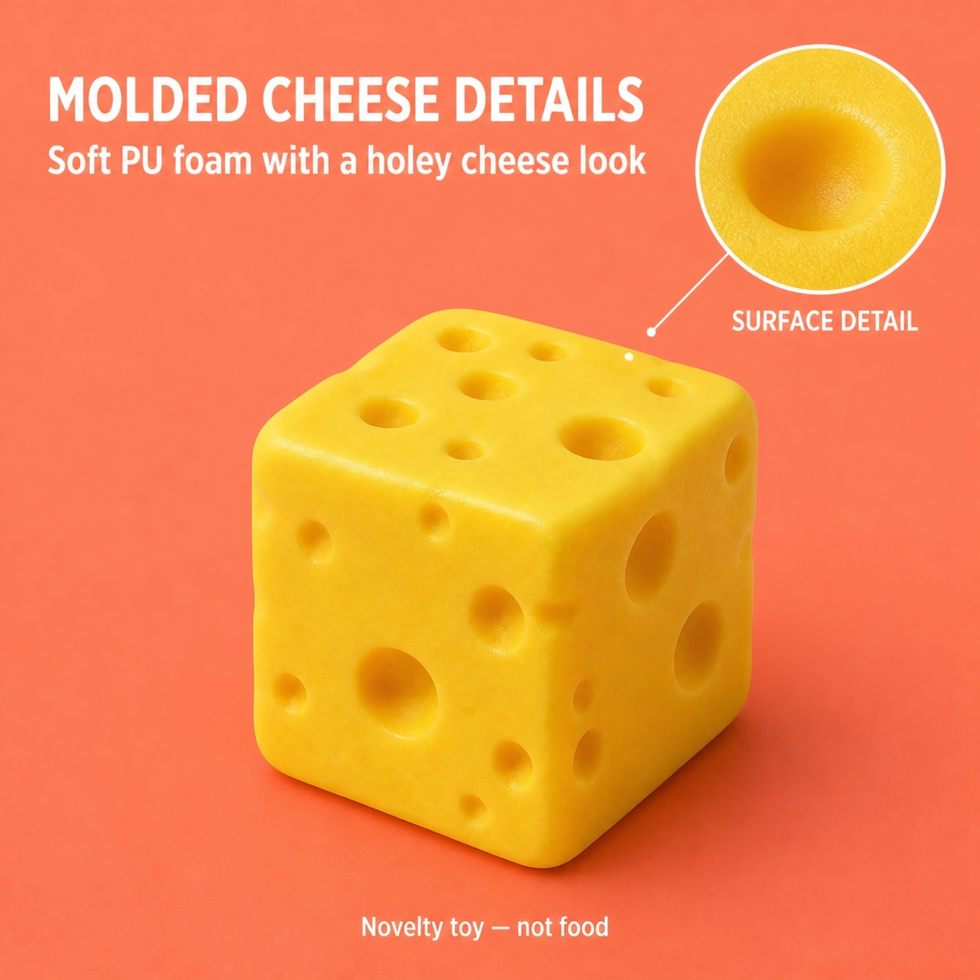 Cheese block molded hole surface detail