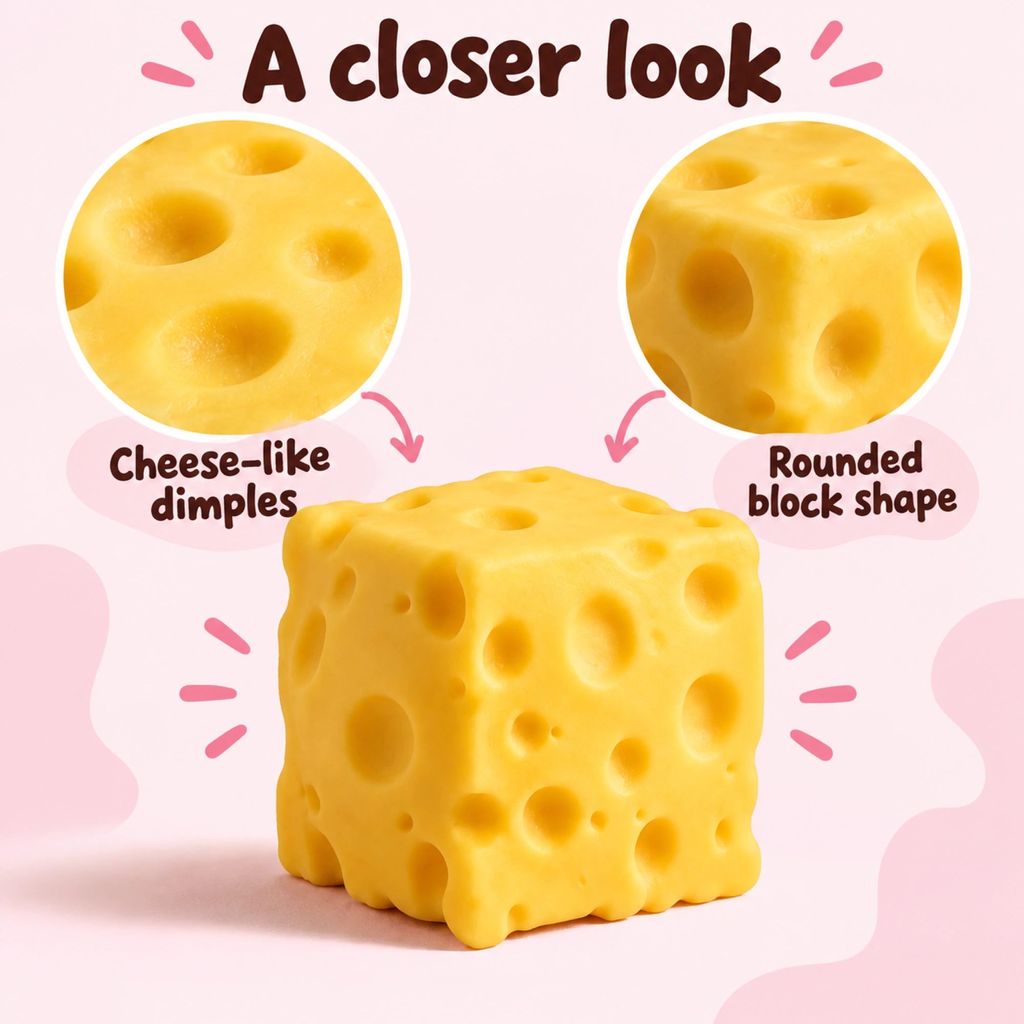 Slow Rising Cheese Squishy, Mesmerizing Squeeze Toy — details