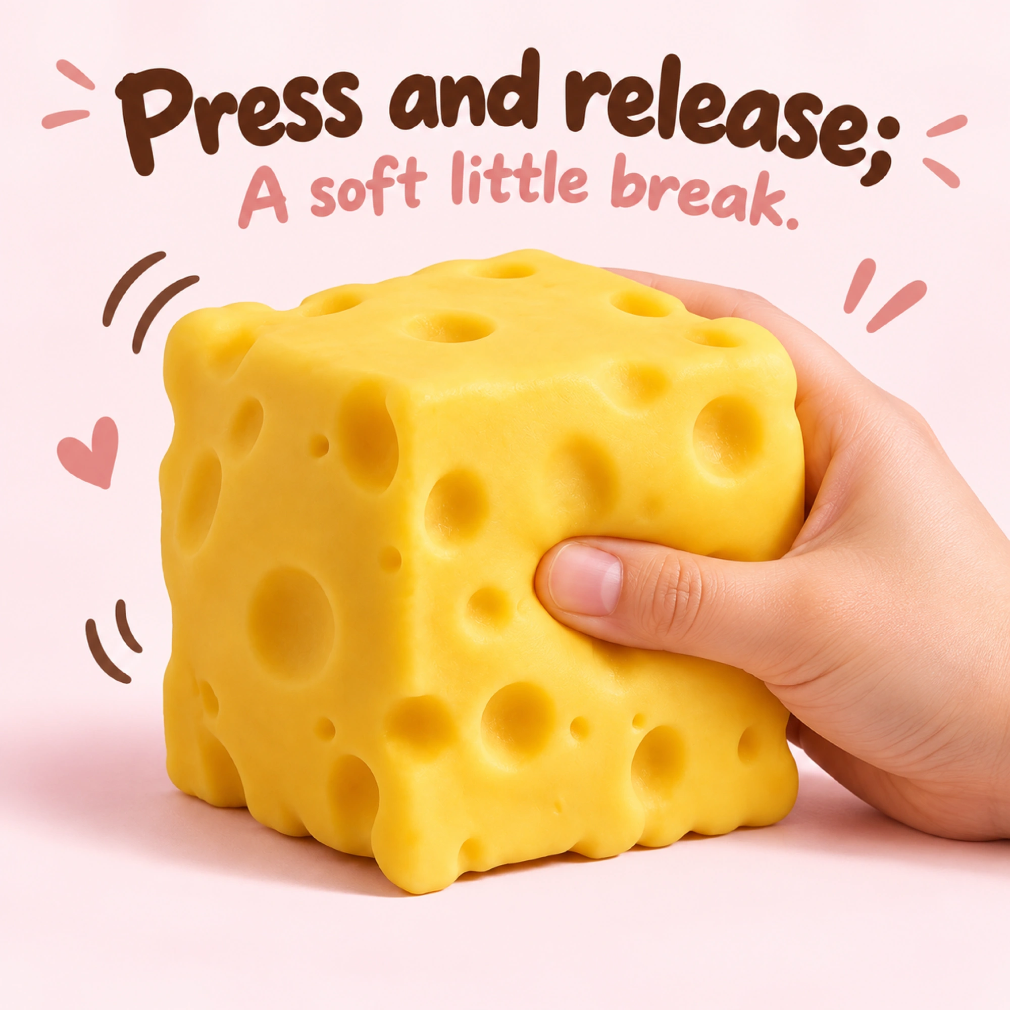 Slow Rising Cheese Squishy, Mesmerizing Squeeze Toy — inside