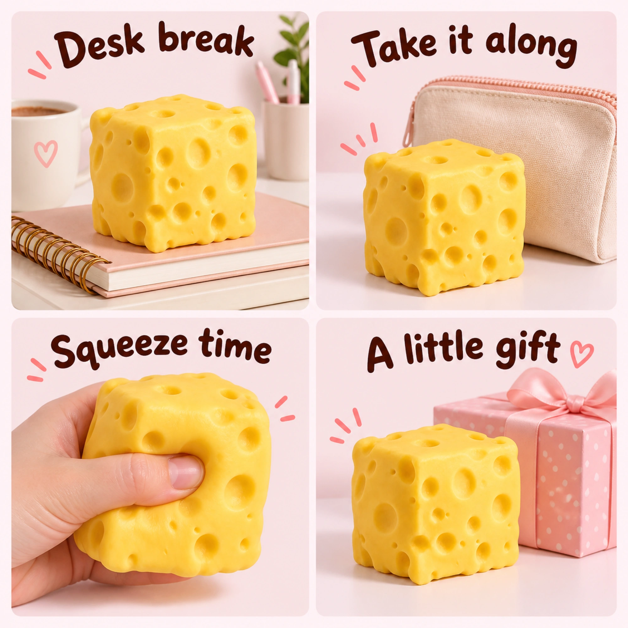 Slow Rising Cheese Squishy, Mesmerizing Squeeze Toy — lifestyle